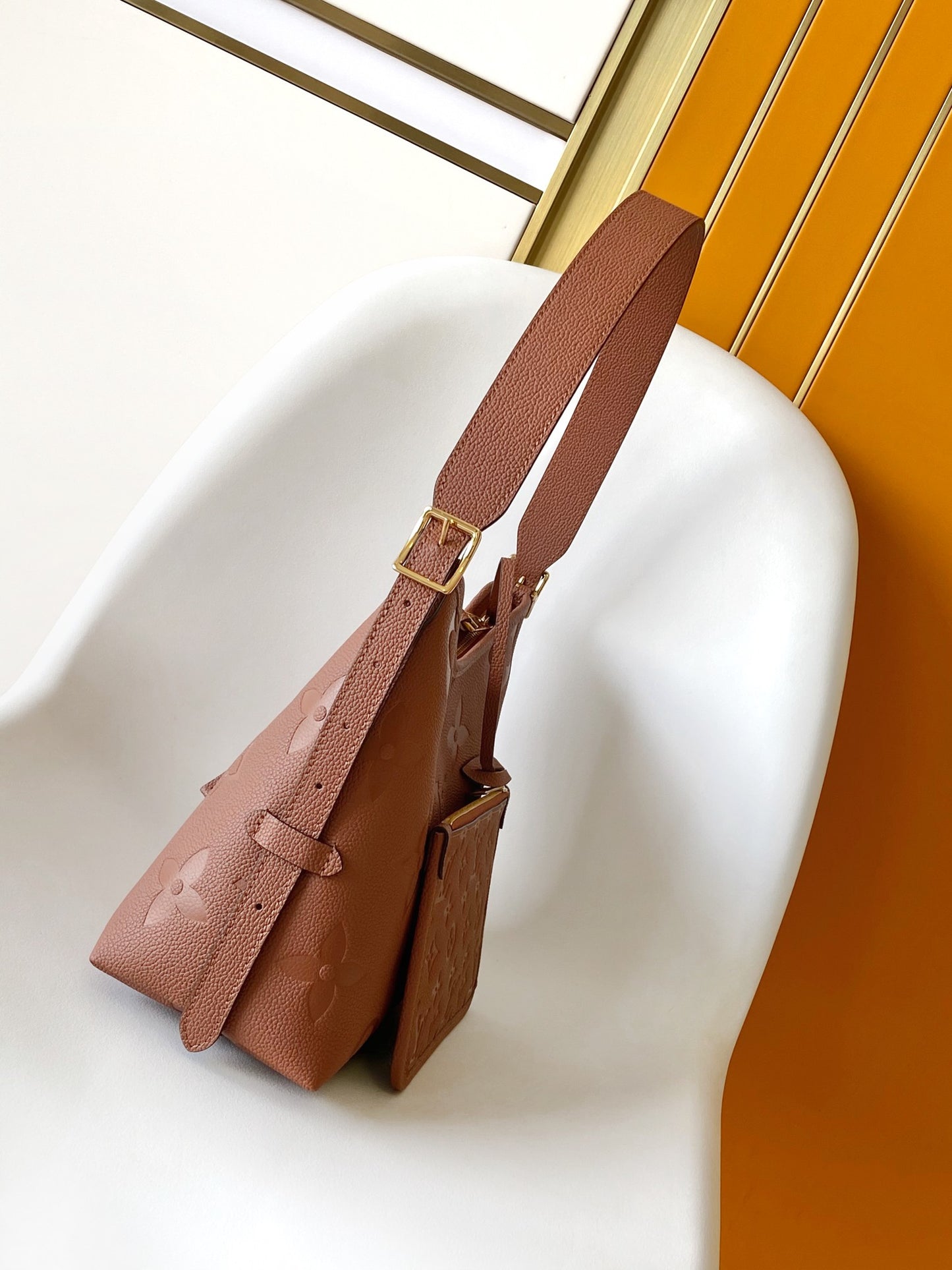 Louis Vuitton Monogram Empreinte Leather Hobo Shoulder Bag - Brown