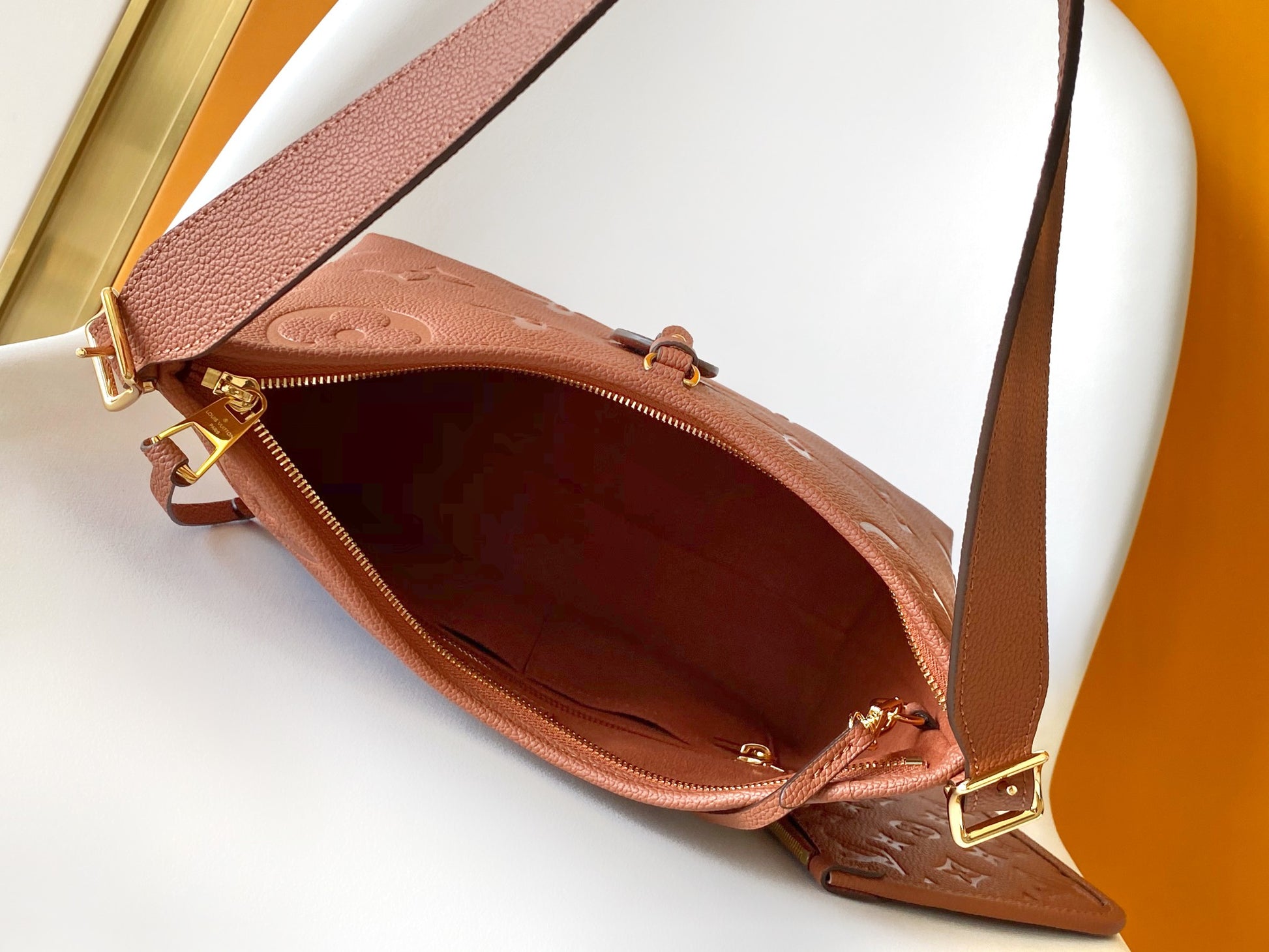 Louis Vuitton Monogram Empreinte Leather Hobo Shoulder Bag - Brown