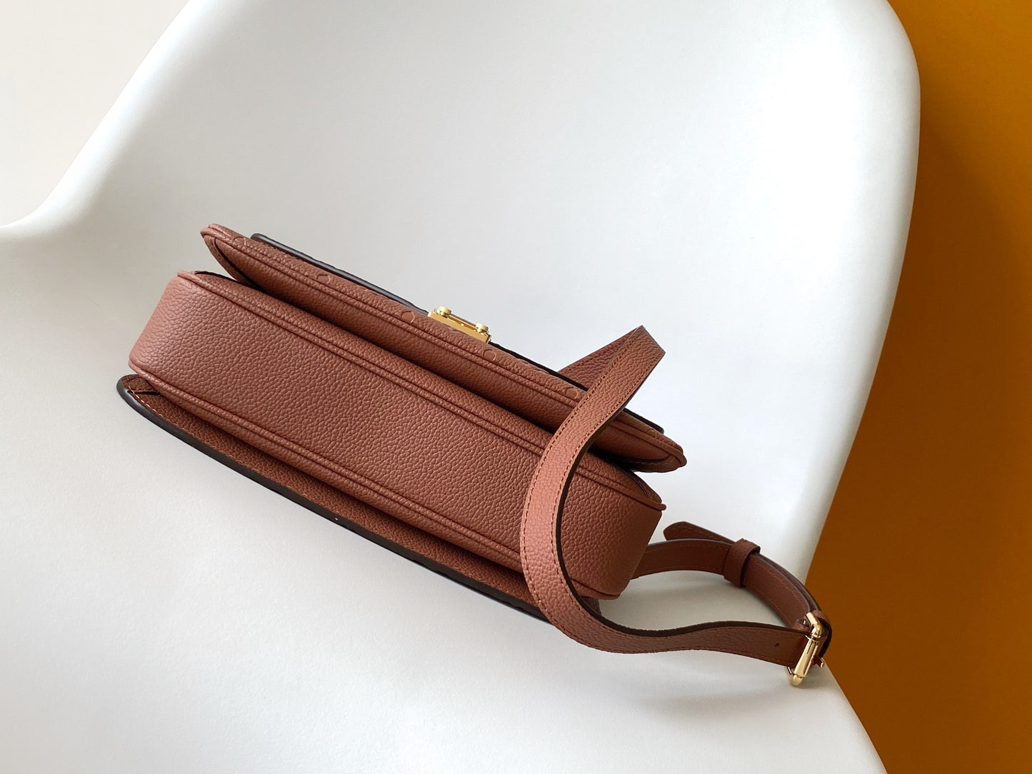 Louis Vuitton Pochette Métis Monogram Empreinte Leather Cognac Handbag