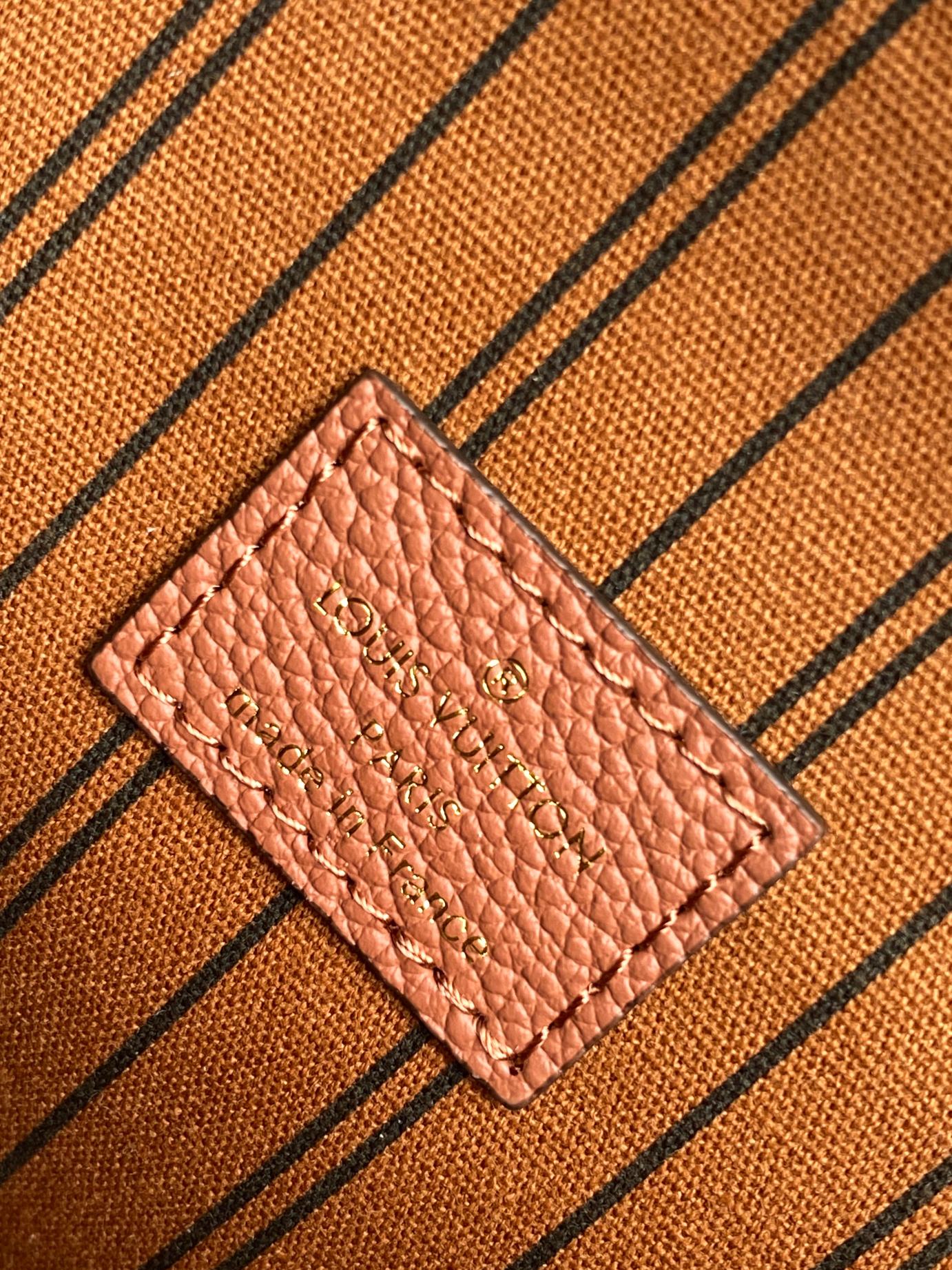 Louis Vuitton Pochette Métis Monogram Empreinte Leather Cognac Handbag