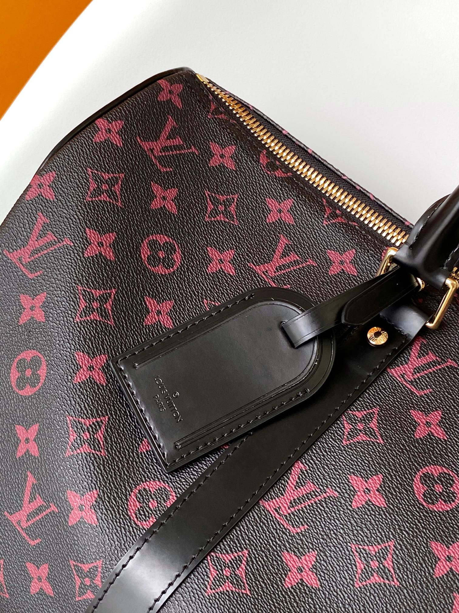 Louis Vuitton Keepall Bandoulière 50 Monogram Shadow Leather Duffel Bag