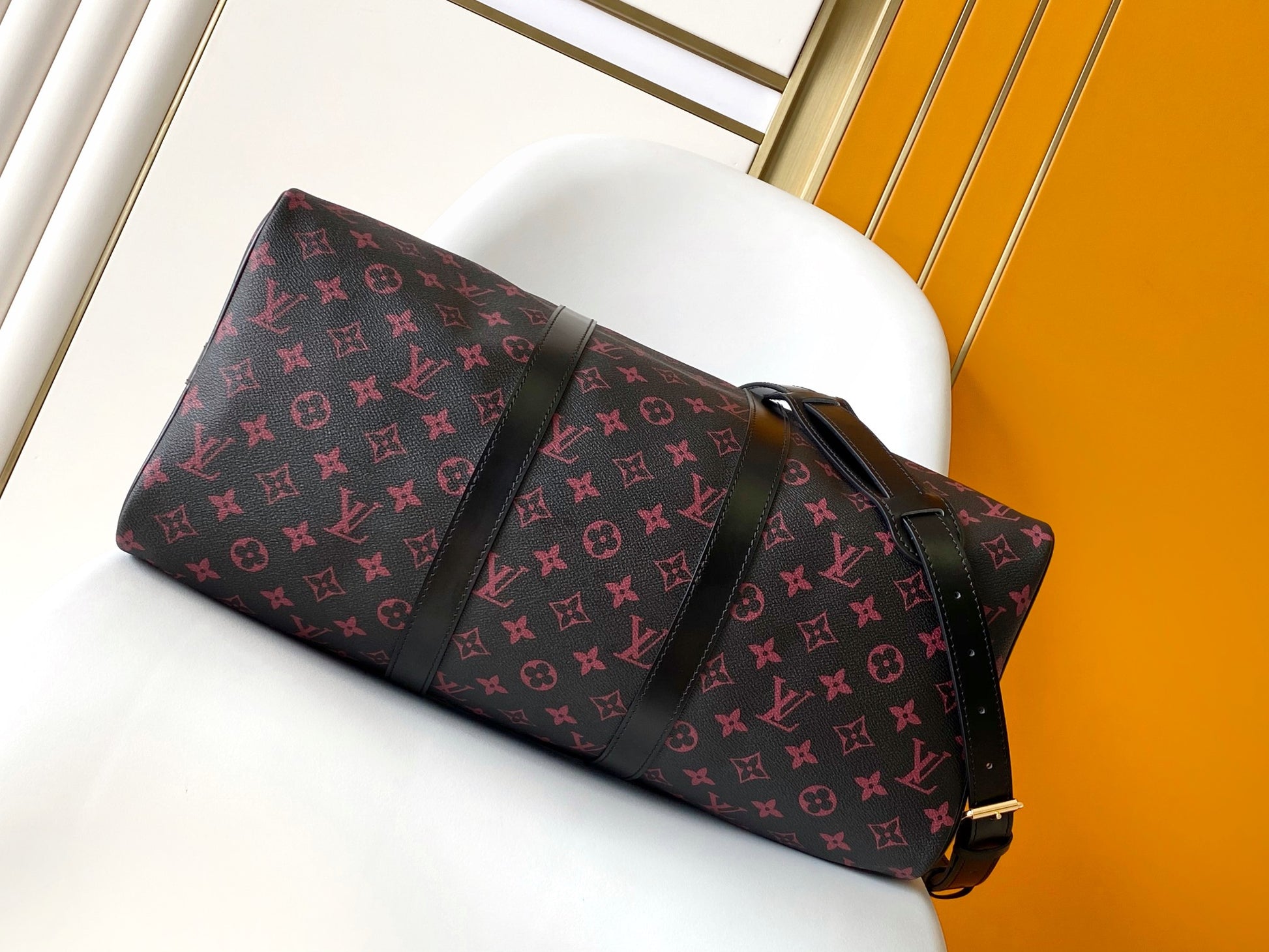 Louis Vuitton Keepall Bandoulière 50 Monogram Shadow Leather Duffel Bag