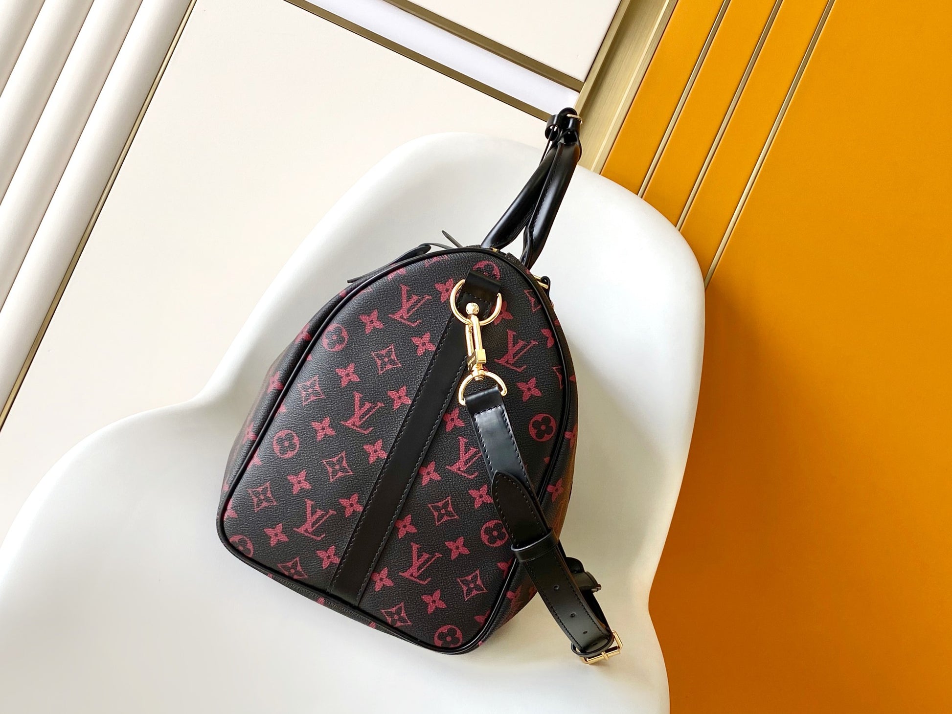 Louis Vuitton Keepall Bandoulière 50 Monogram Shadow Leather Duffel Bag