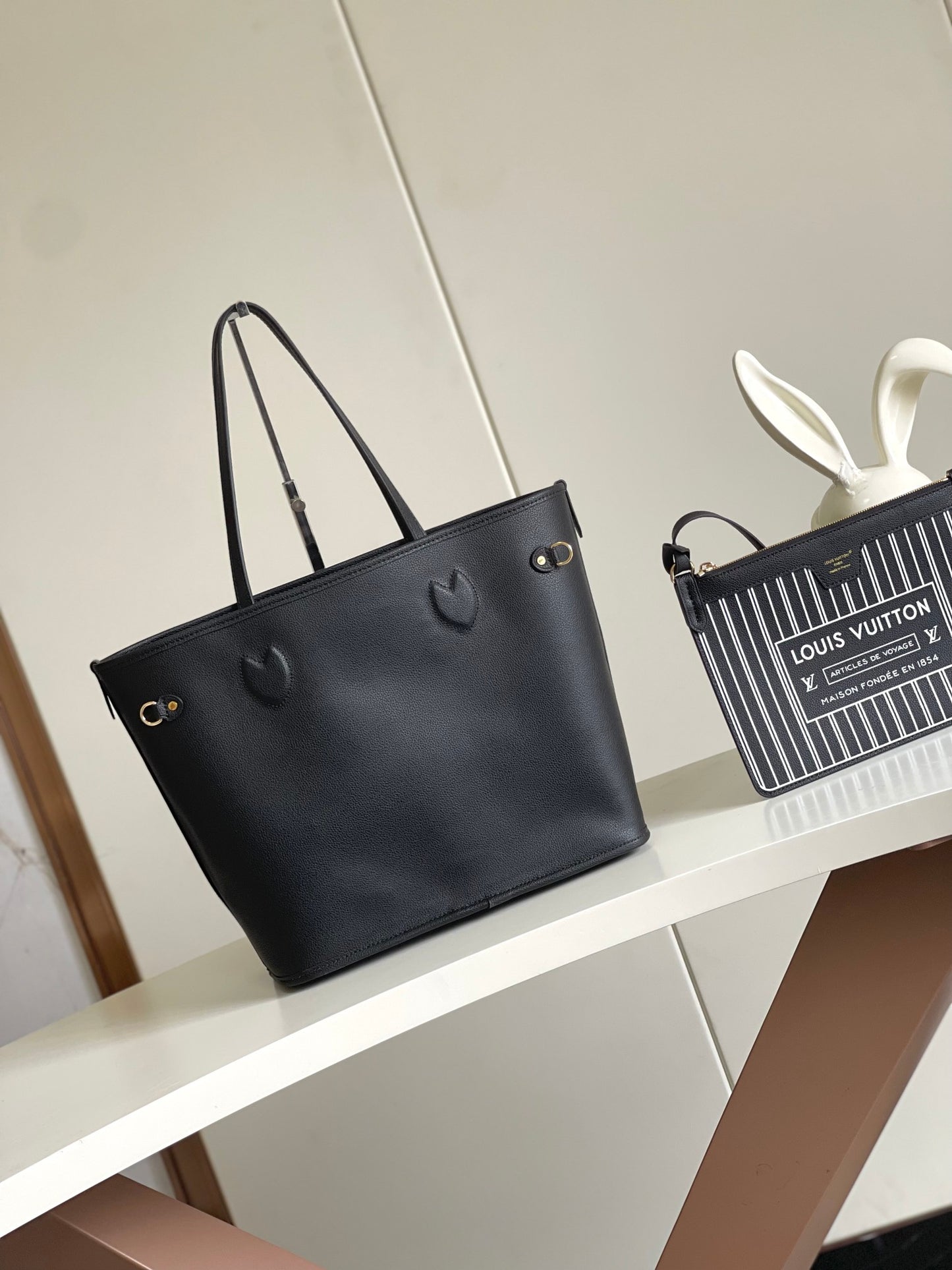 Saint Laurent Leather Shopper Tote Bag - Black
