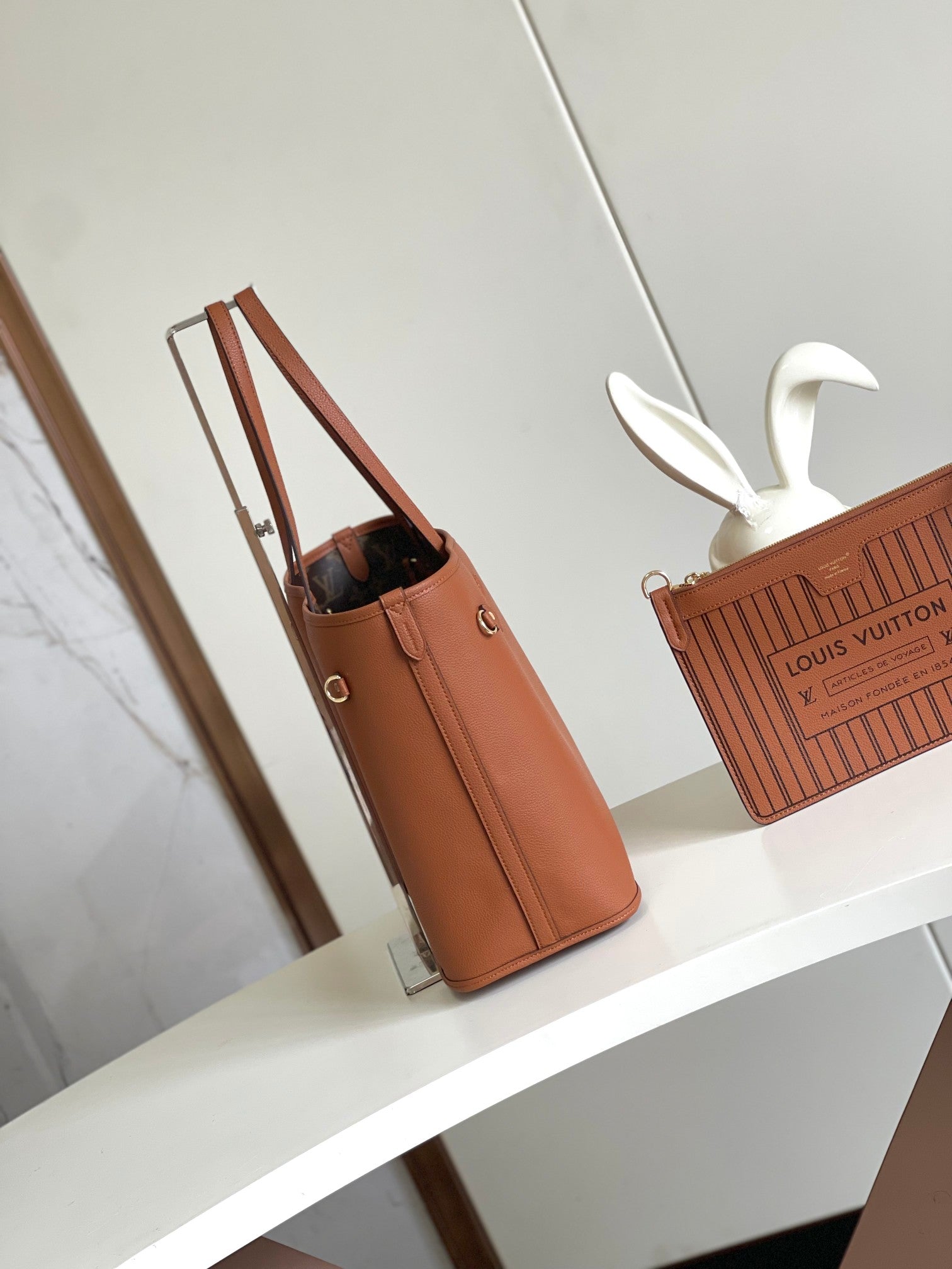 Saint Laurent Shopping Leather Tote Bag - Tan Brown