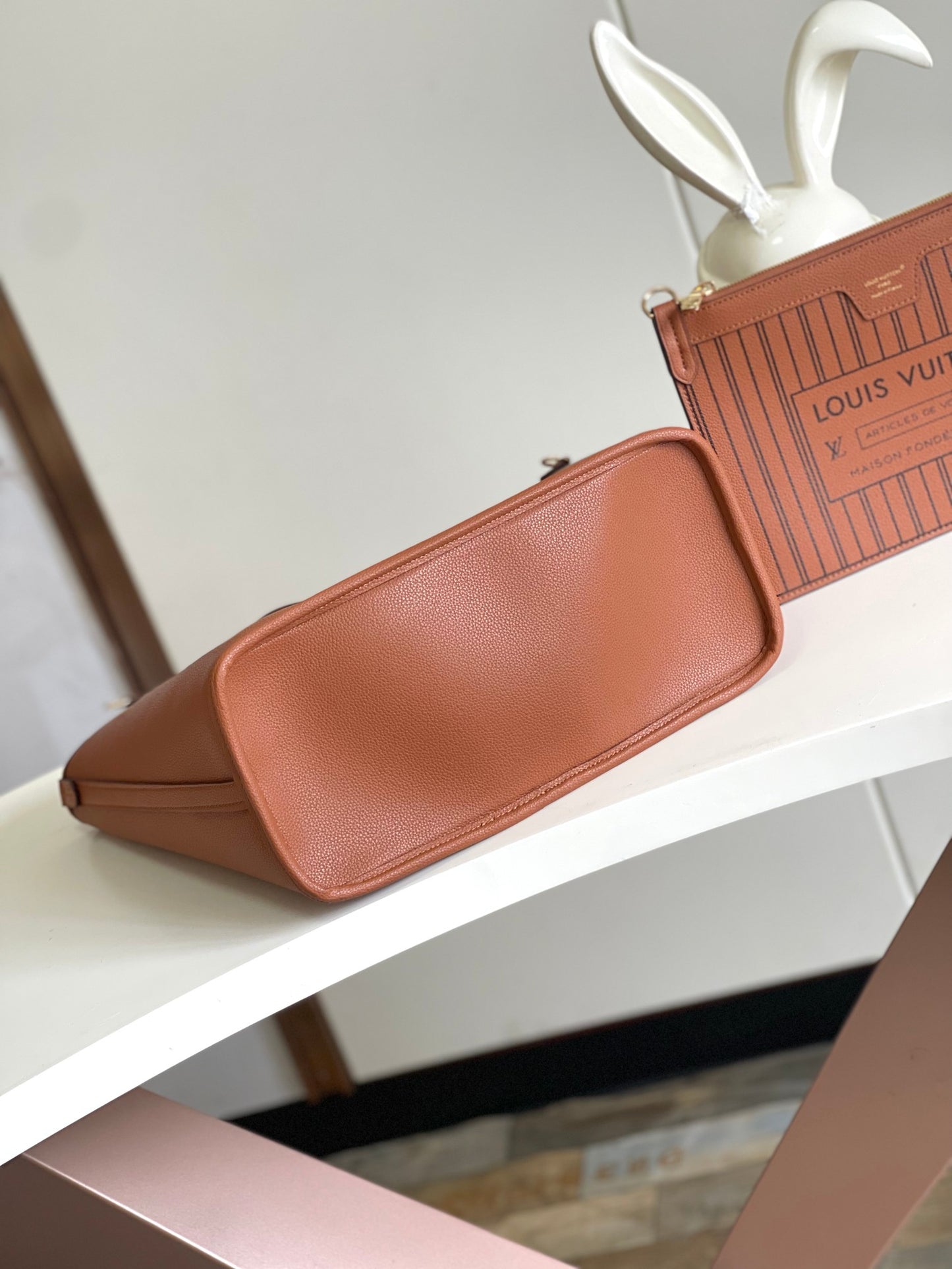 Saint Laurent Shopping Leather Tote Bag - Tan Brown