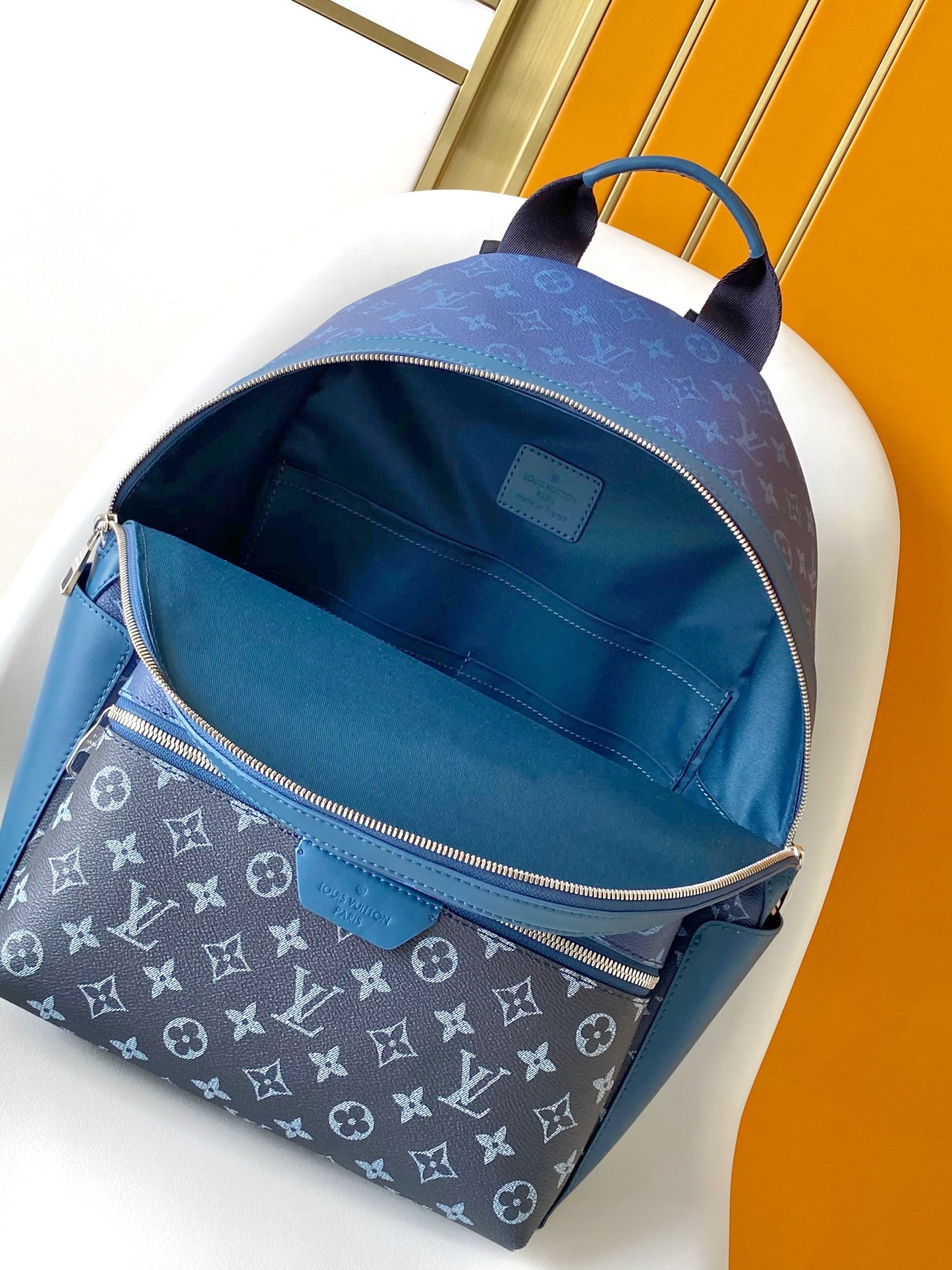 Louis Vuitton Discovery Backpack PM Monogram Shadow Leather Blue