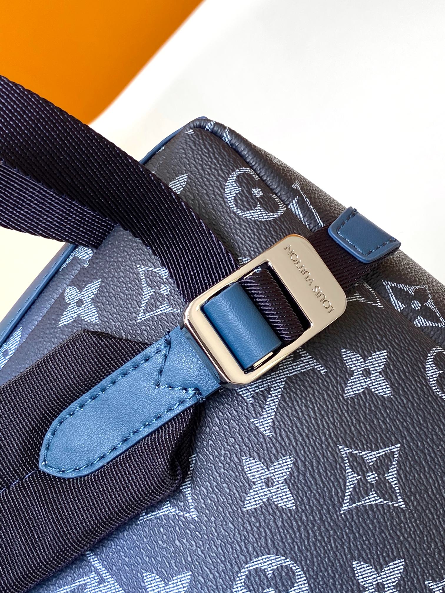 Louis Vuitton Discovery Backpack PM Monogram Shadow Leather Blue