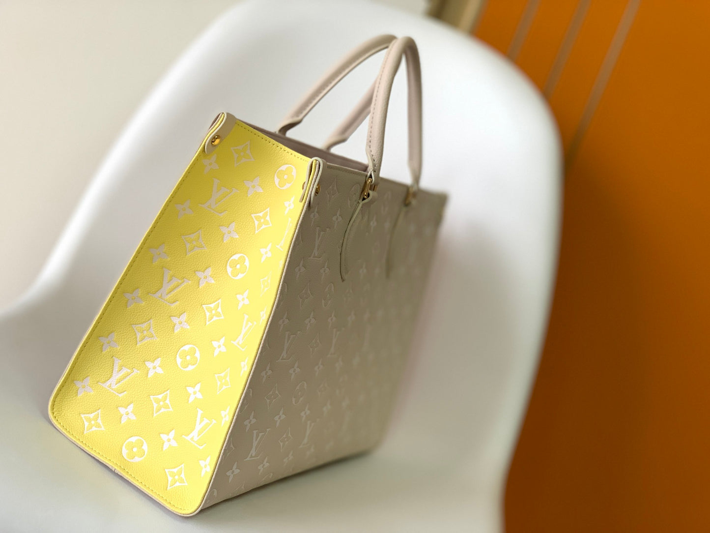 Louis Vuitton OnTheGo MM Monogram Empreinte Leather Tote Bag - Pink