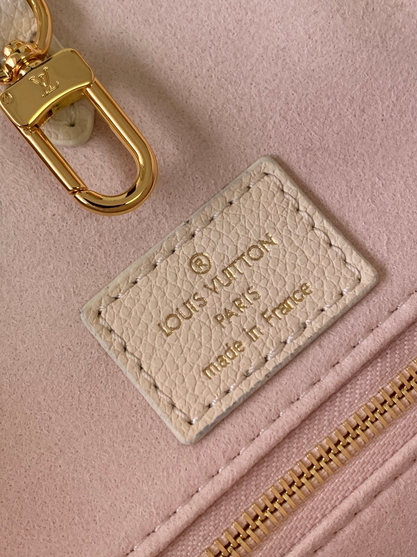 Louis Vuitton Pastel Pink Embossed Monogram Leather Tote Bag with Top Handles