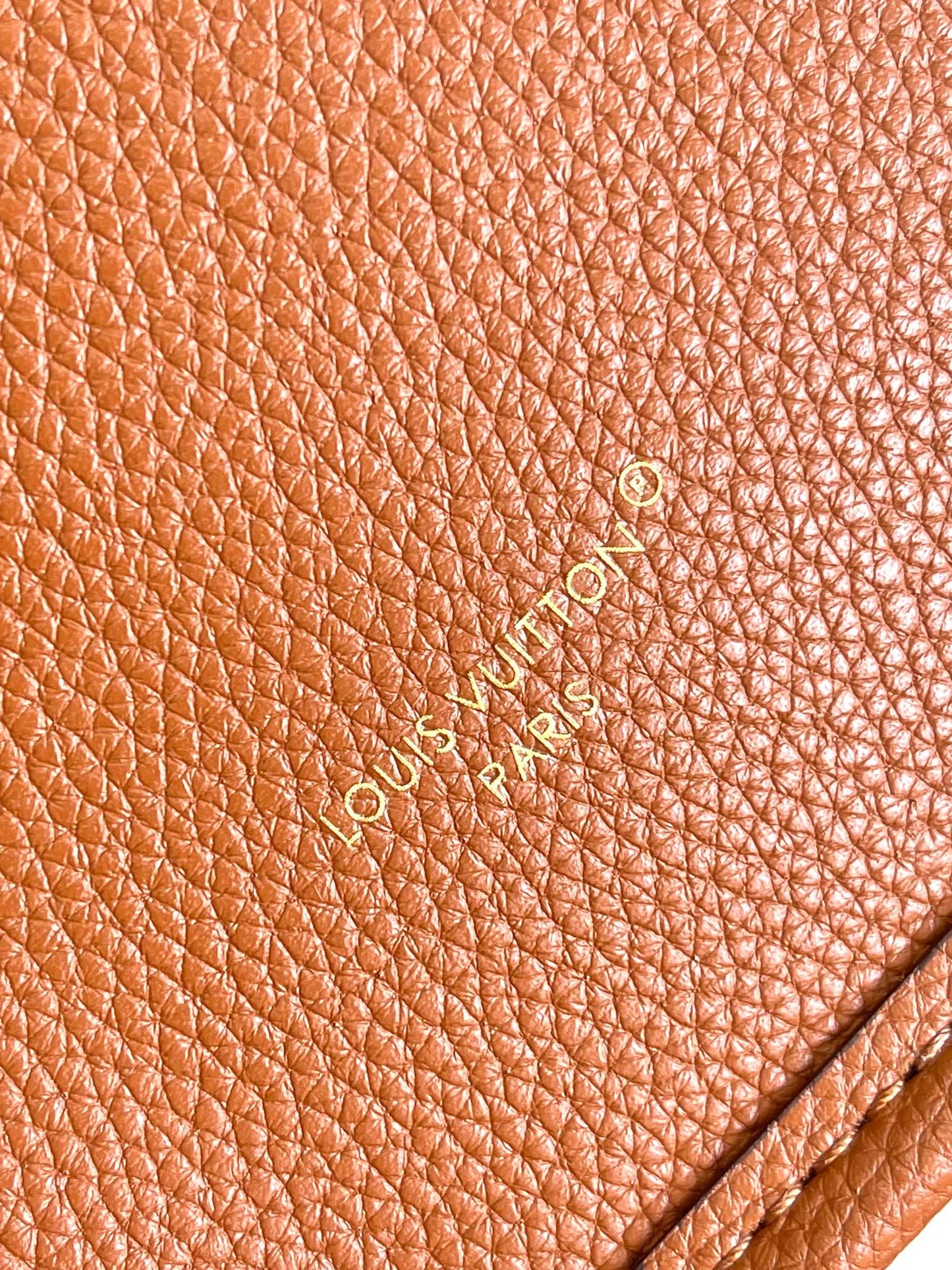 Brown Heart Embossed Bucket Handbag with Crossbody Strap and Cardholder