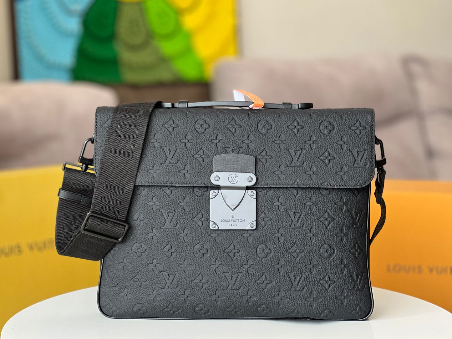Louis Vuitton S-Lock Messenger Bag - Monogram Shadow Black Leather