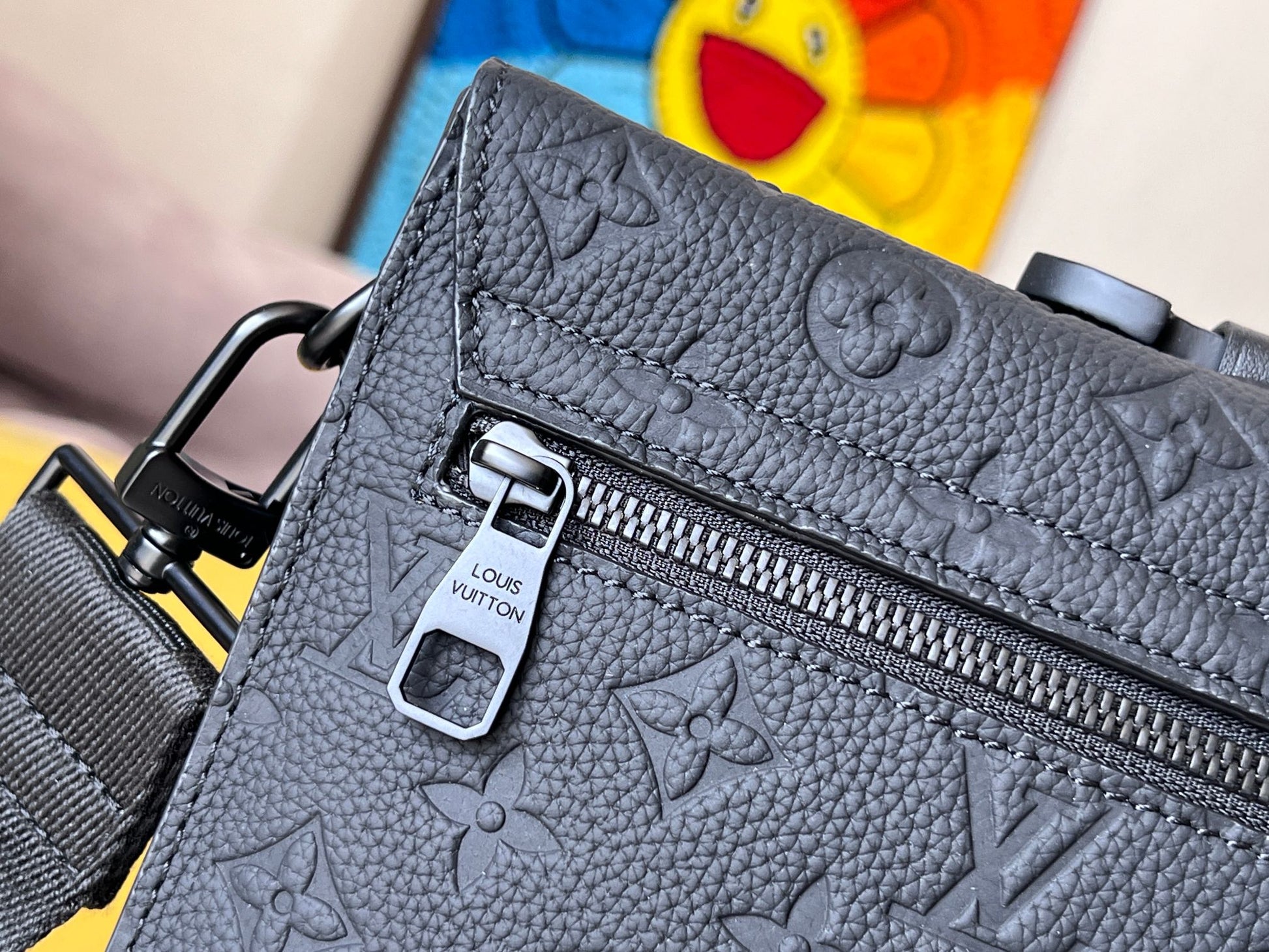 Louis Vuitton S-Lock Messenger Bag - Monogram Shadow Black Leather