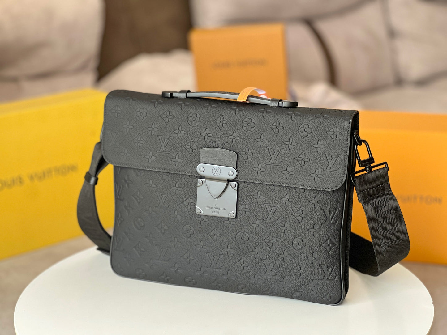 Louis Vuitton S-Lock Messenger Bag - Monogram Shadow Black Leather
