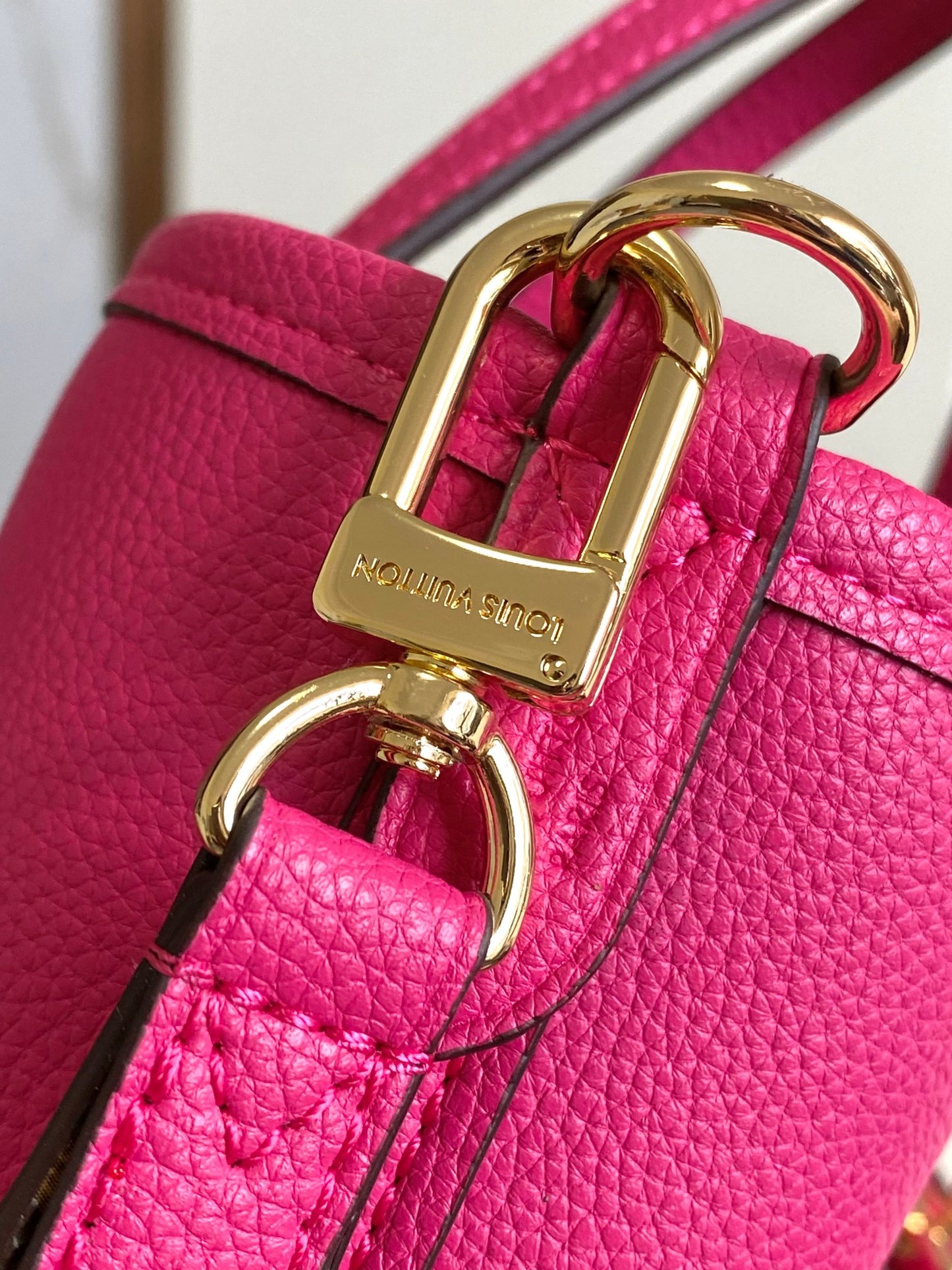 Louis Vuitton Lock It BB Handbag Fuchsia Pink Monogram Leather Tote Bag