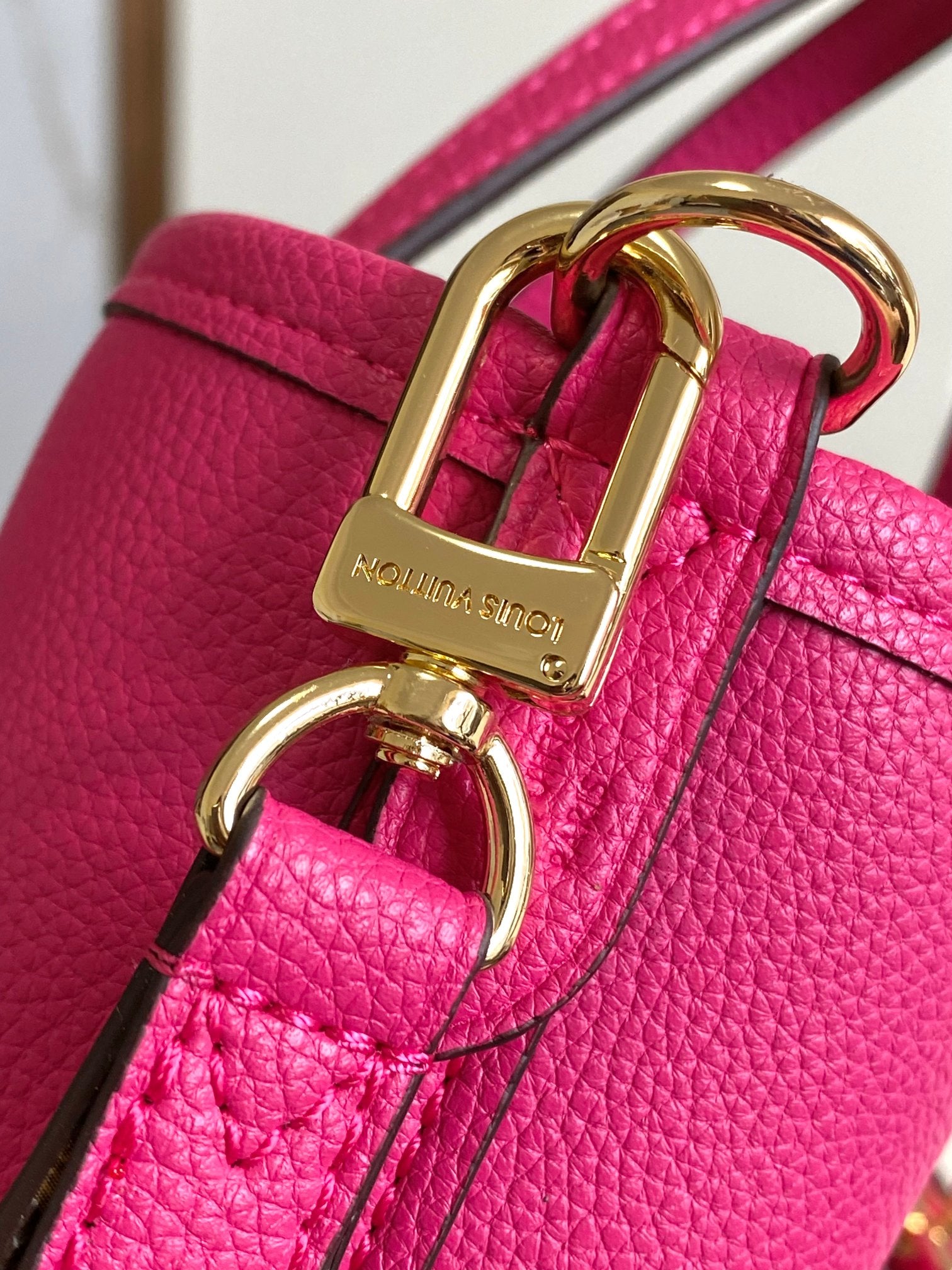 Louis Vuitton Lock It BB Handbag Fuchsia Pink Monogram Leather Tote Bag