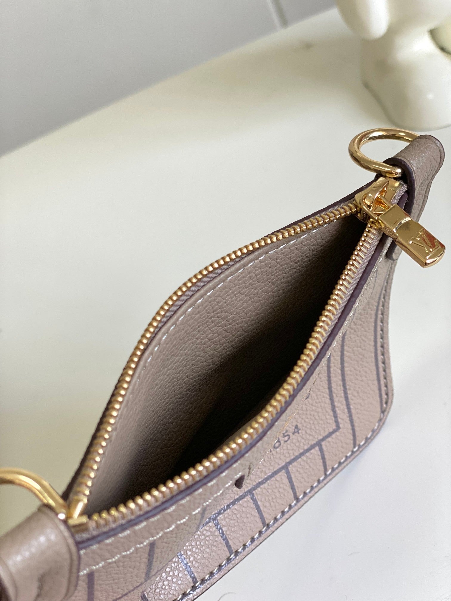 Louis Vuitton Lockme Bucket Bag - Taupe Grained Calfskin with Monogram Strap