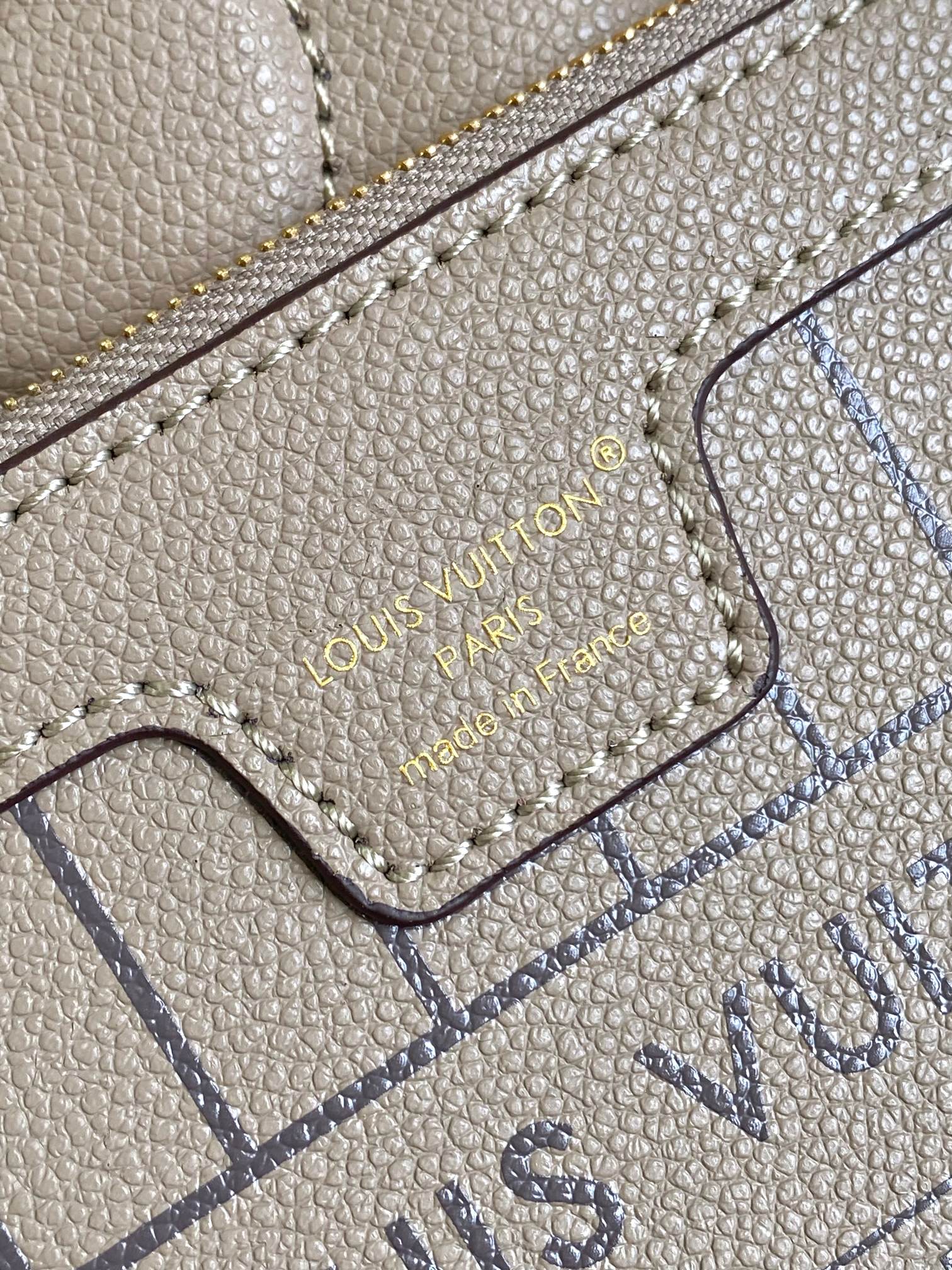 Louis Vuitton Lockme Bucket Bag - Taupe Grained Calfskin with Monogram Strap