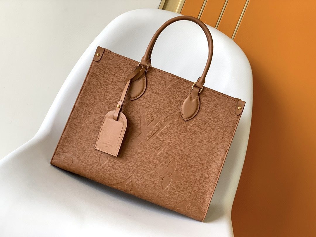 Louis Vuitton OnTheGo GM Monogram Empreinte Leather Tote - Cognac