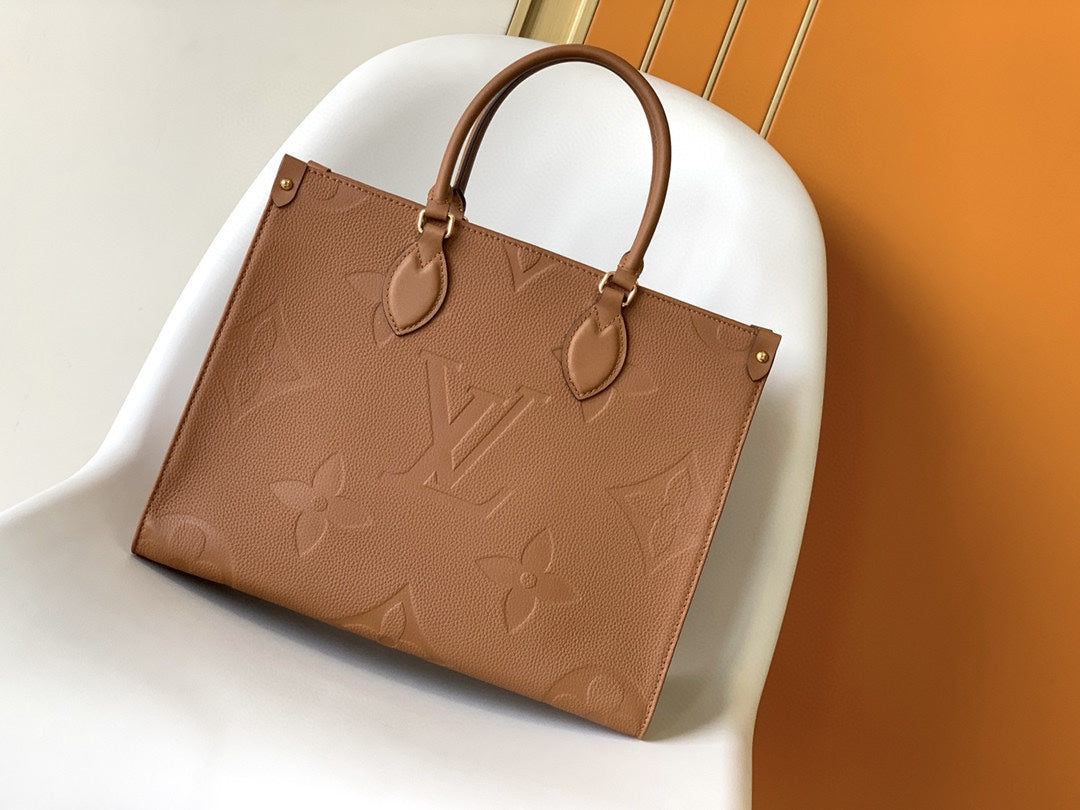 Louis Vuitton OnTheGo GM Monogram Empreinte Leather Tote - Cognac
