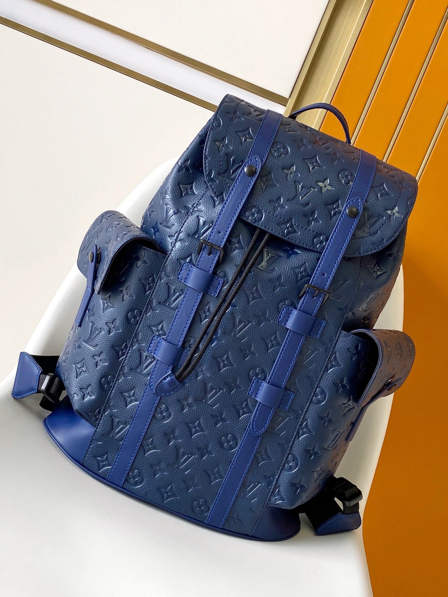 Louis Vuitton Christopher PM Backpack - Navy Blue Monogram Empreinte Leather