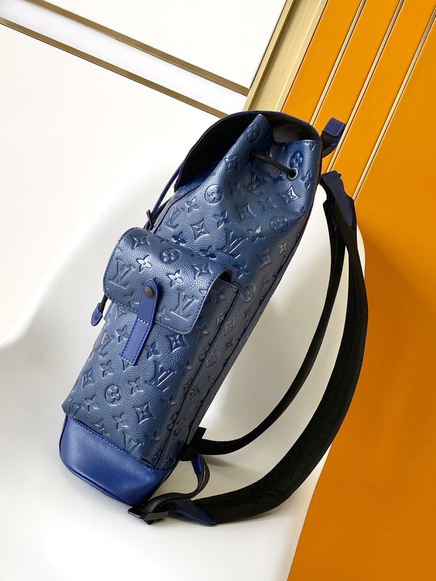 Louis Vuitton Christopher PM Backpack - Navy Blue Monogram Empreinte Leather