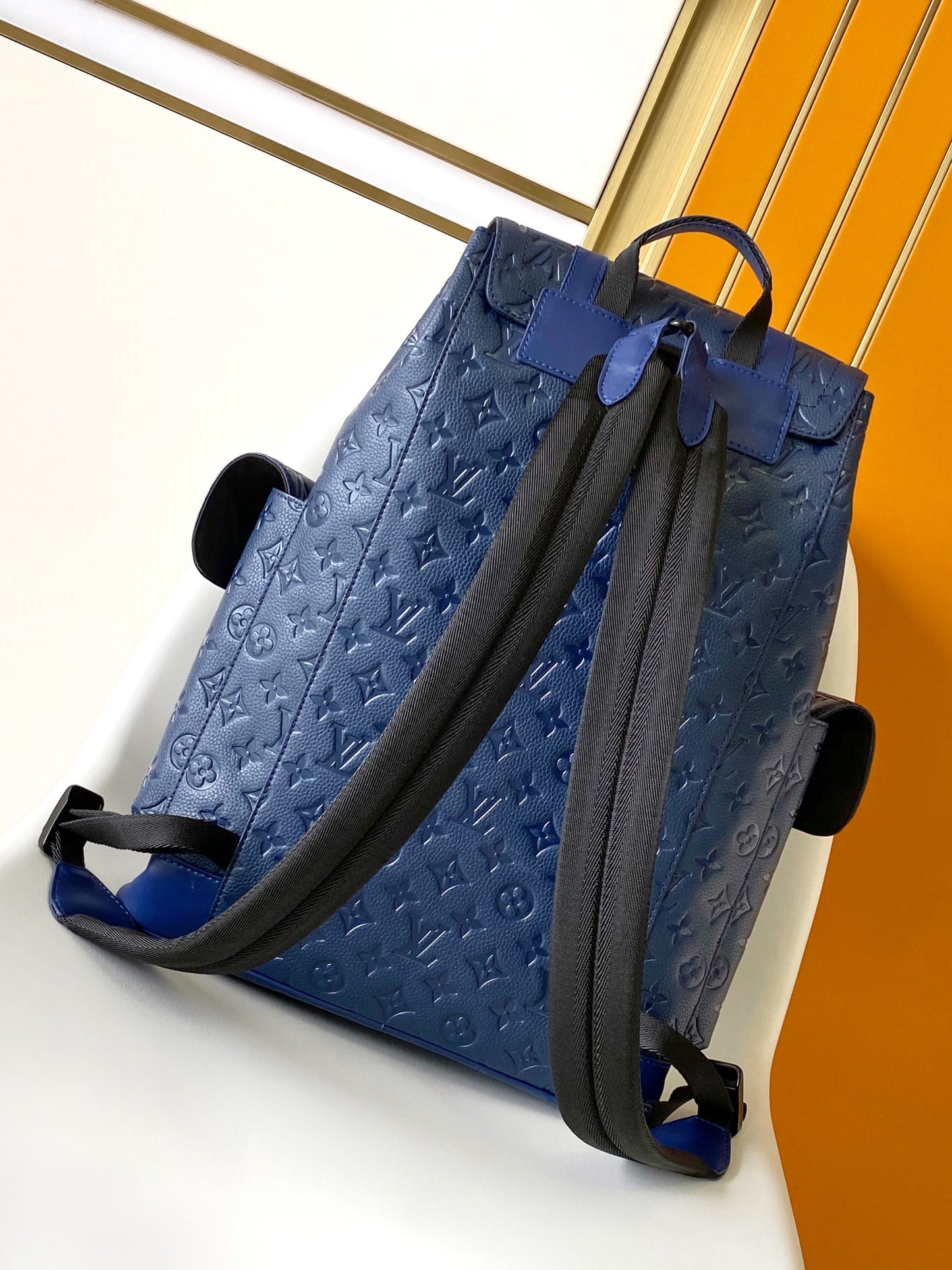 Louis Vuitton Christopher PM Backpack - Navy Blue Monogram Empreinte Leather