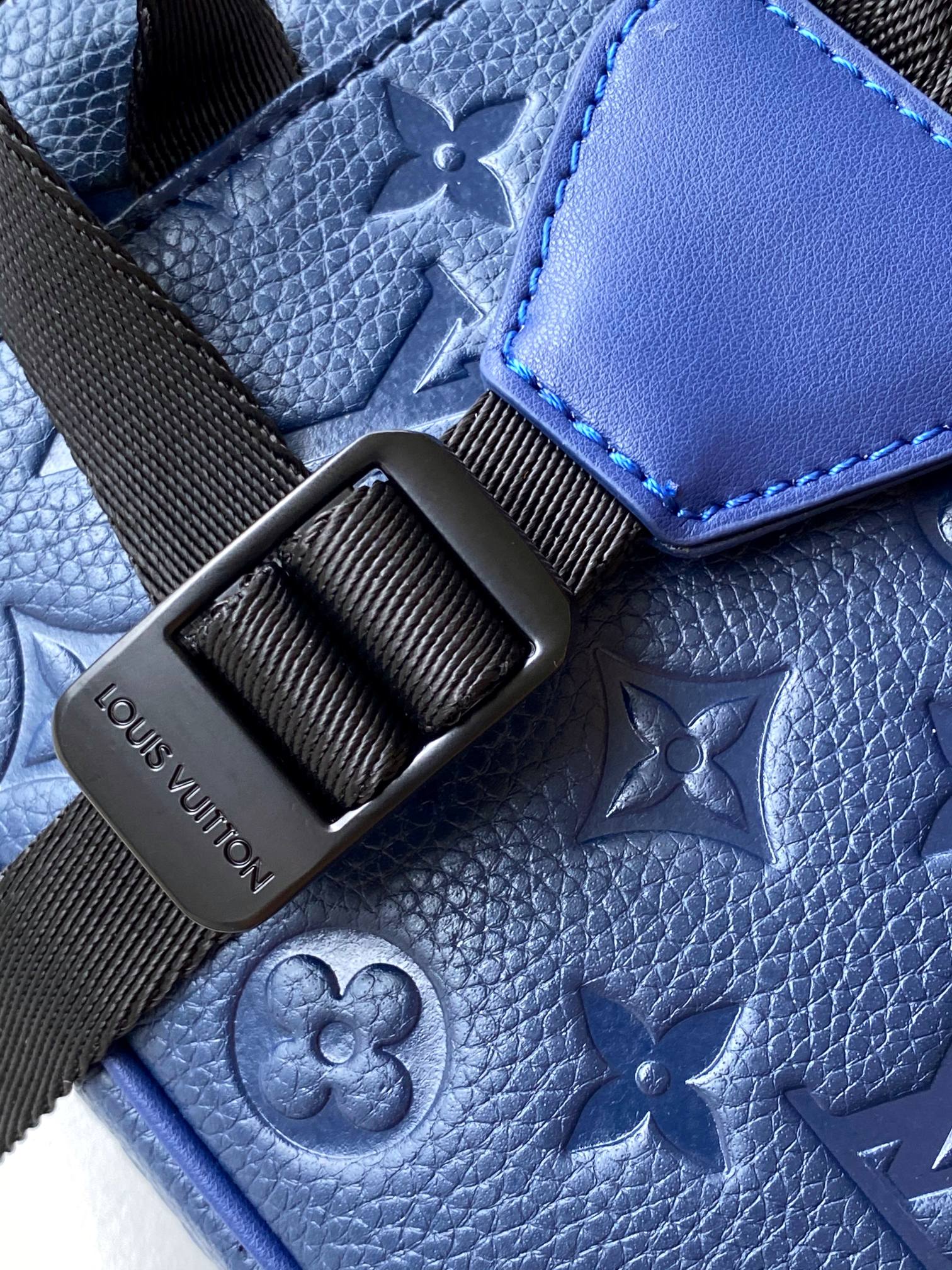 Louis Vuitton Christopher PM Backpack - Navy Blue Monogram Empreinte Leather