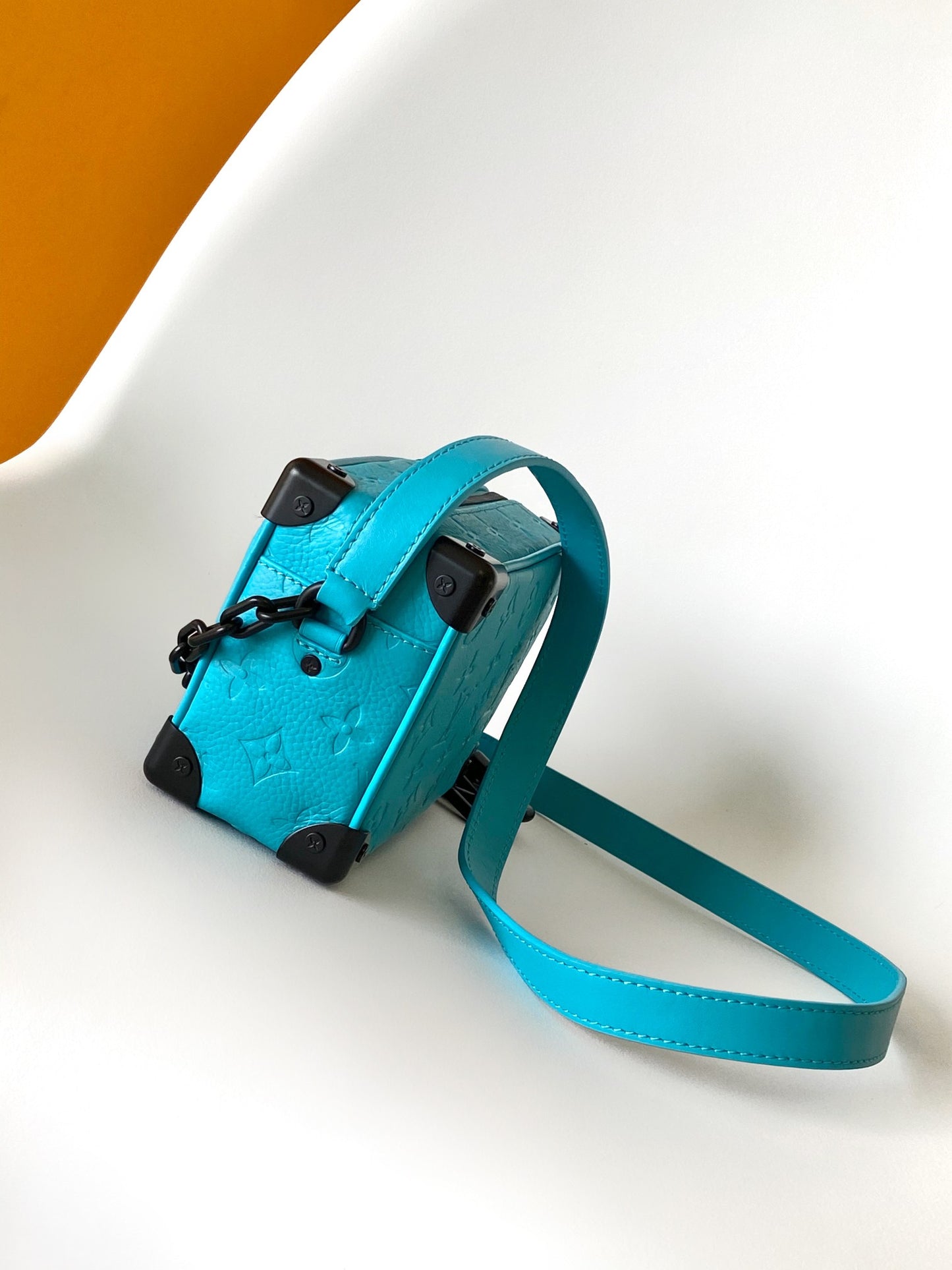 Louis Vuitton Soft Trunk Monogram Taurillon Leather Turquoise Blue Crossbody Bag