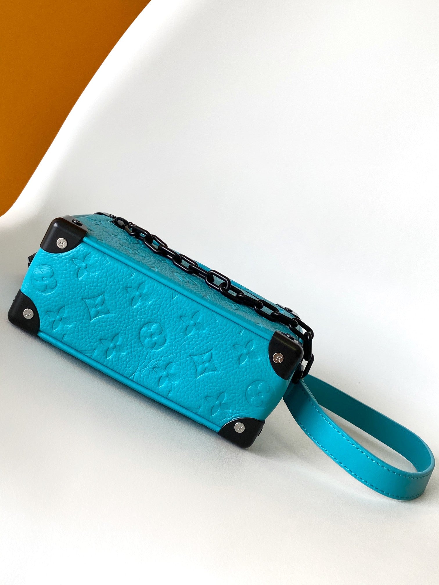 Louis Vuitton Soft Trunk Monogram Taurillon Leather Turquoise Blue Crossbody Bag