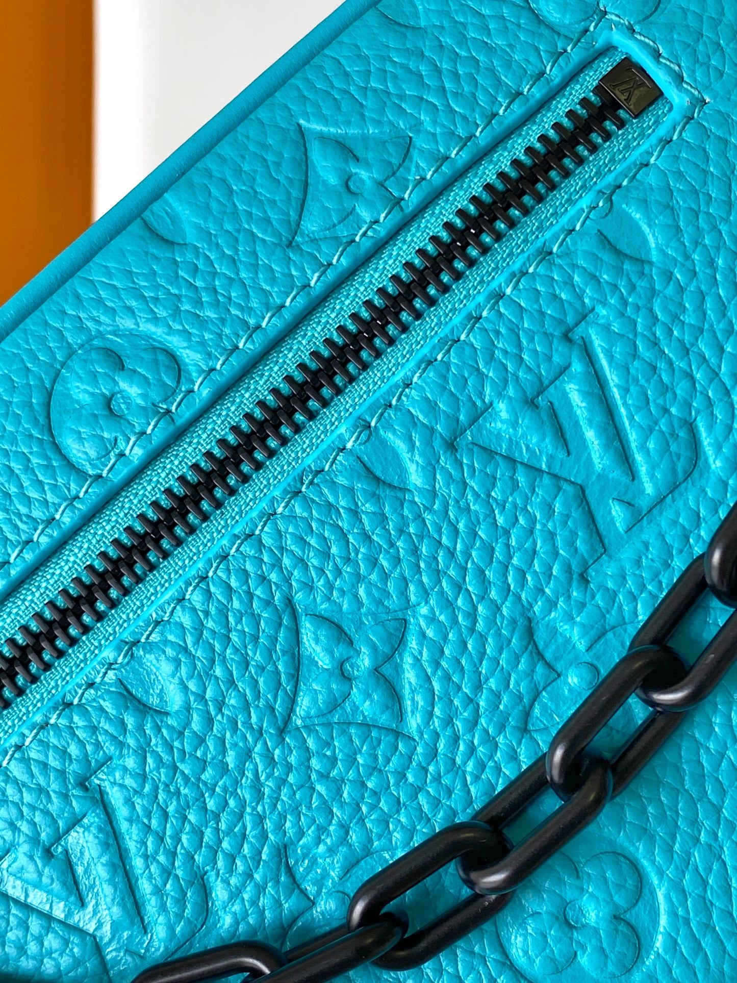 Louis Vuitton Soft Trunk Monogram Taurillon Leather Turquoise Blue Crossbody Bag
