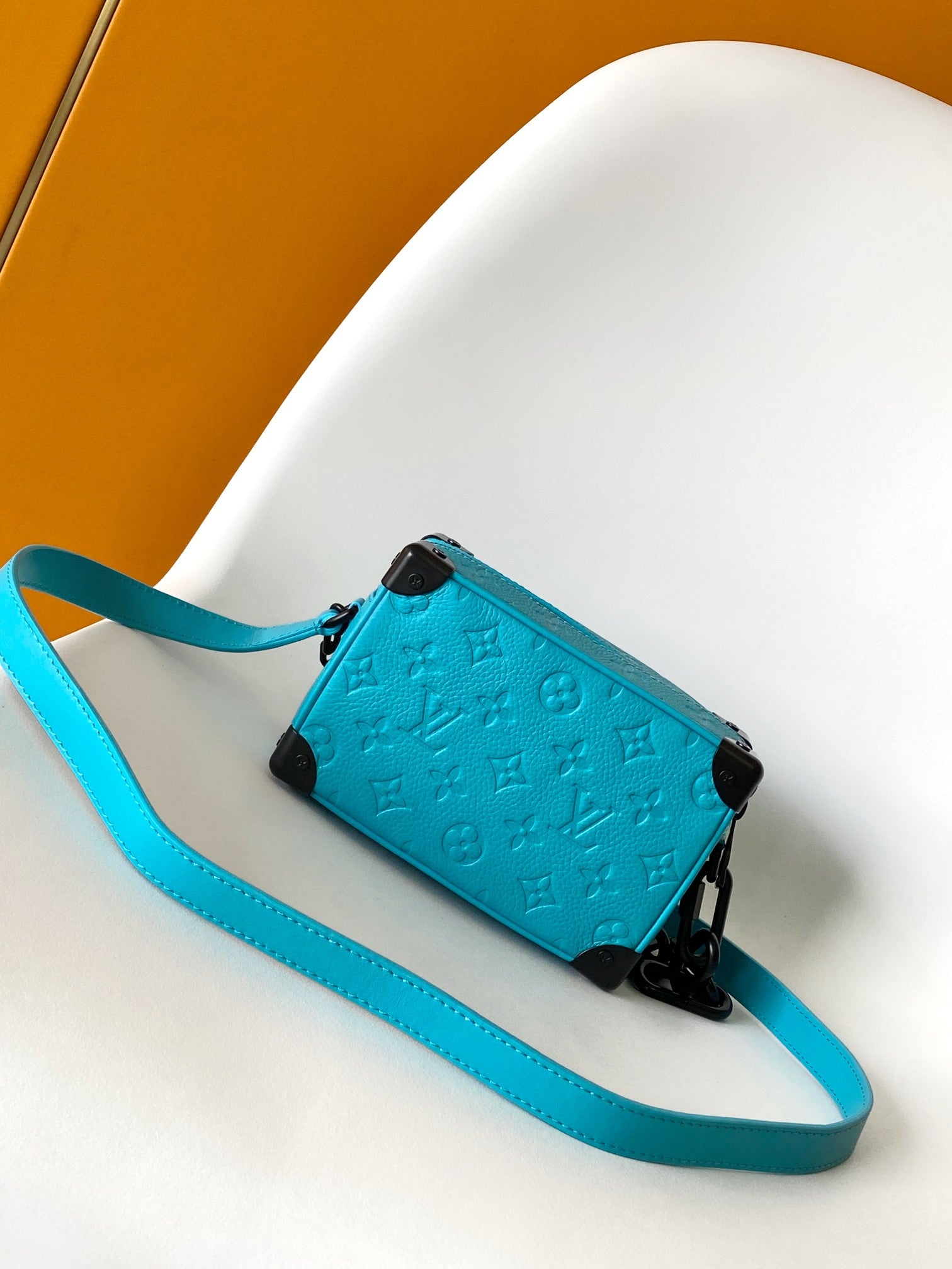 Louis Vuitton Soft Trunk Monogram Taurillon Leather Turquoise Blue Crossbody Bag