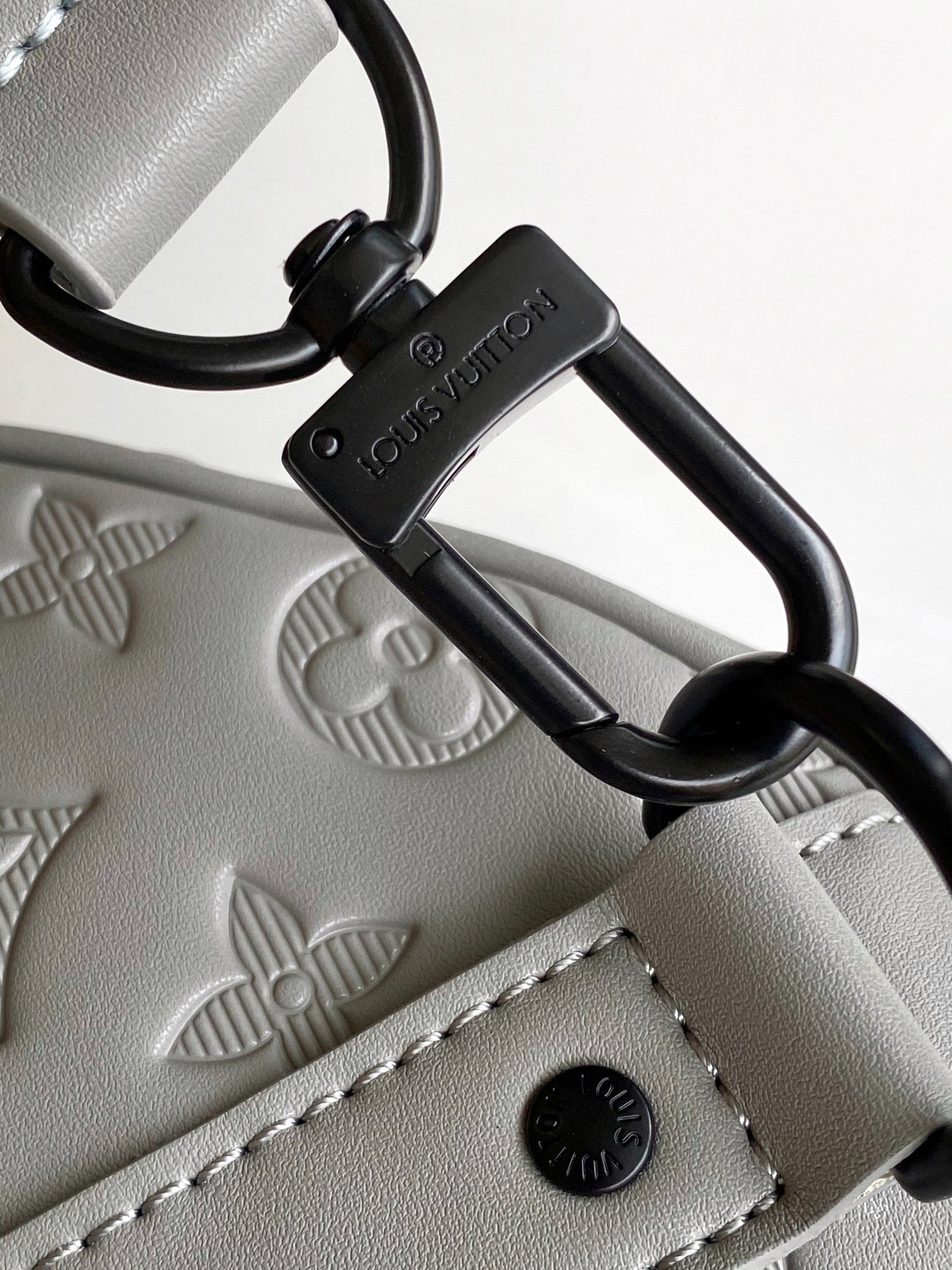 Louis Vuitton Keepall Bandoulière 50 Monogram Shadow Leather Duffel Bag - Grey