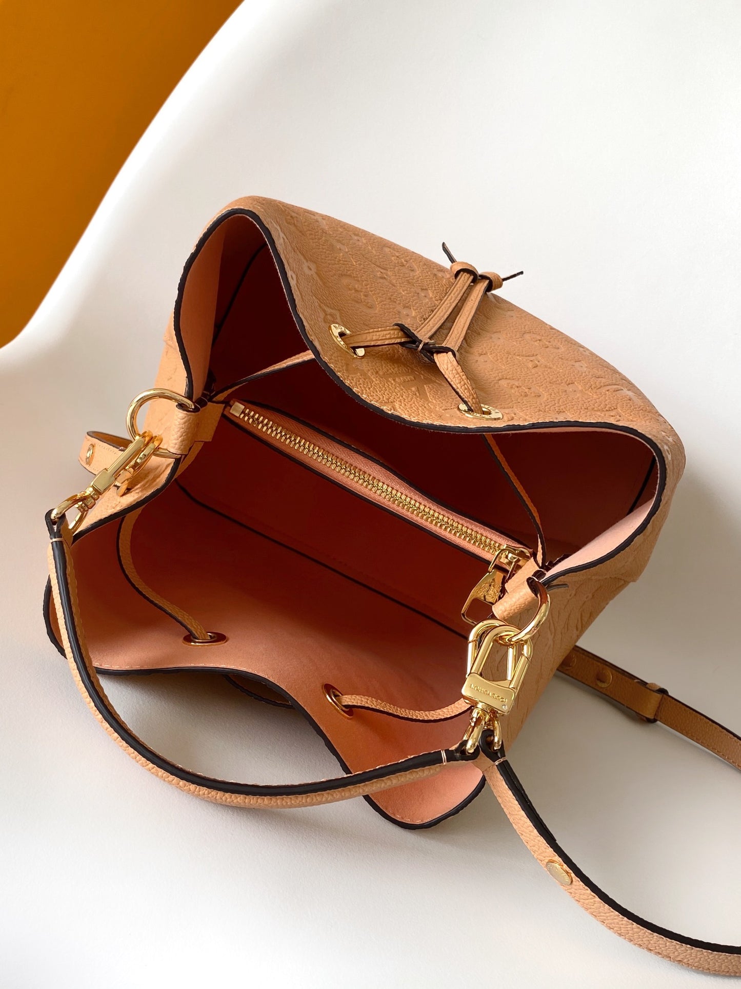Louis Vuitton NéoNoé MM Monogram Empreinte Leather Bucket Bag - Beige