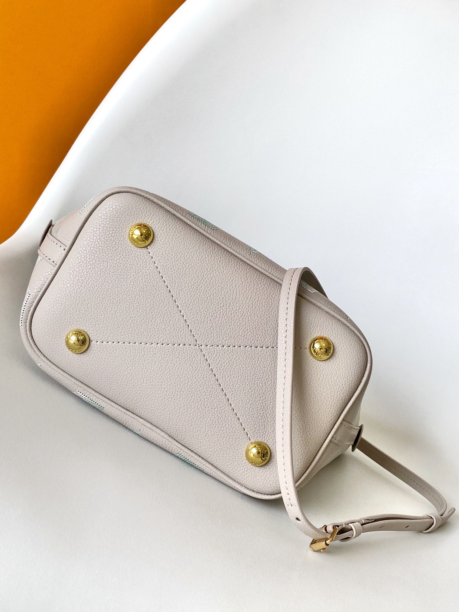 Louis Vuitton Muria Mahina Perforated Leather Bucket Bag - Misty Grey/Blue