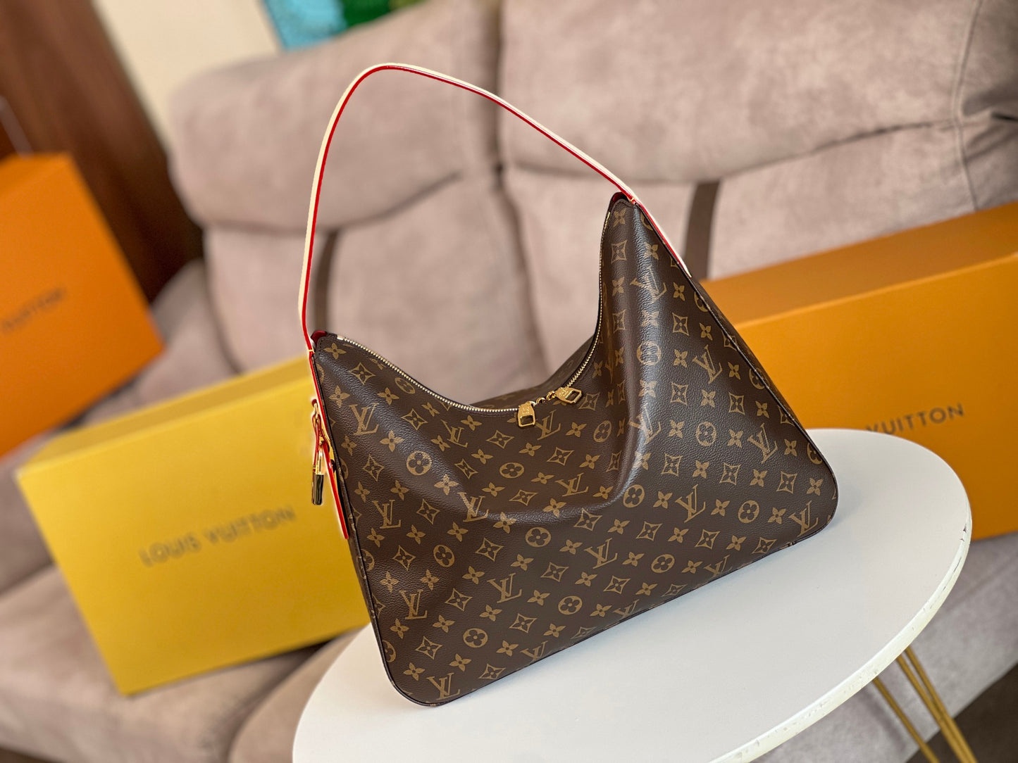 Louis Vuitton Loop Hobo Bag Monogram Canvas Brown