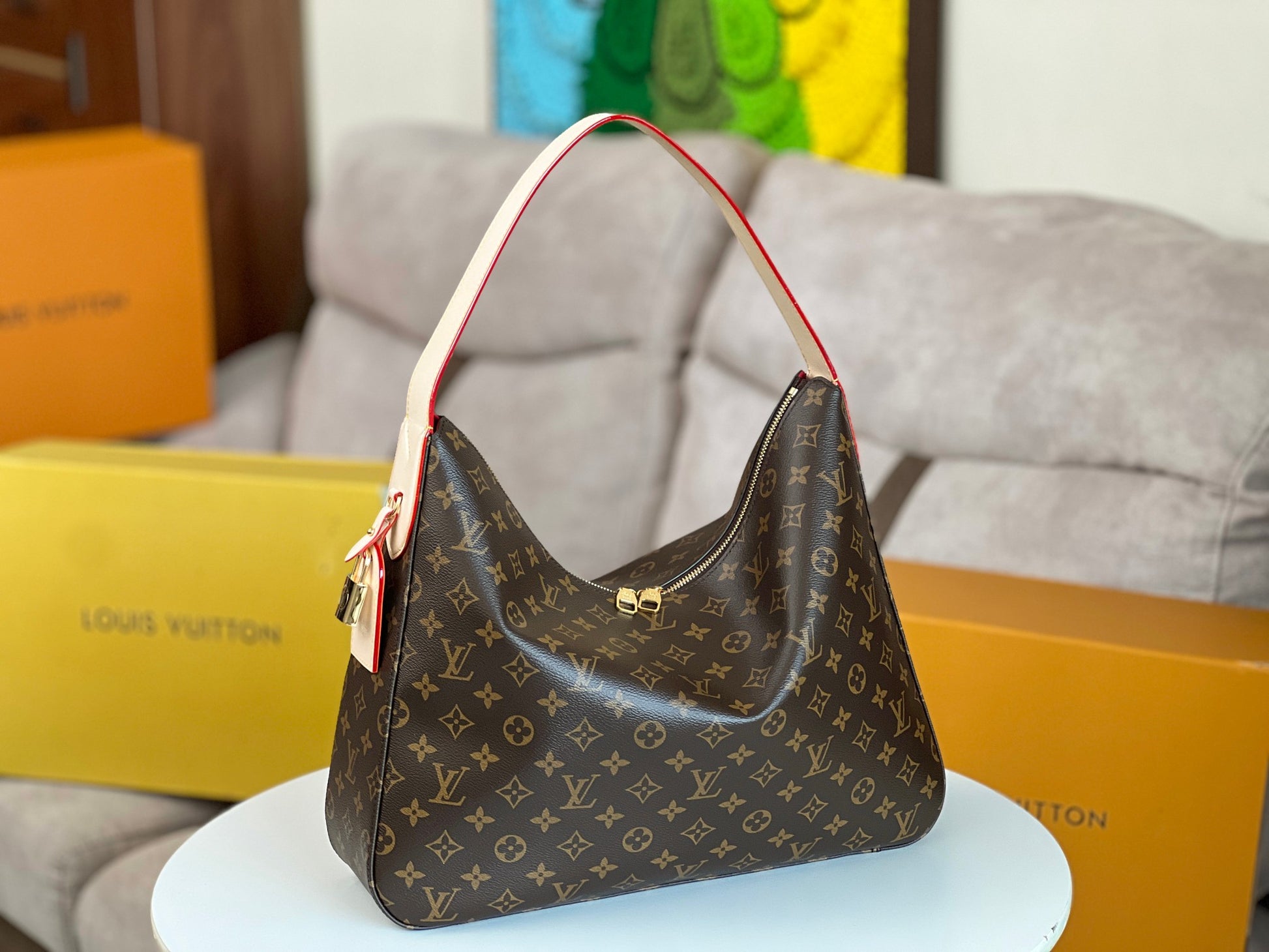 Louis Vuitton Loop Hobo Bag Monogram Canvas Brown