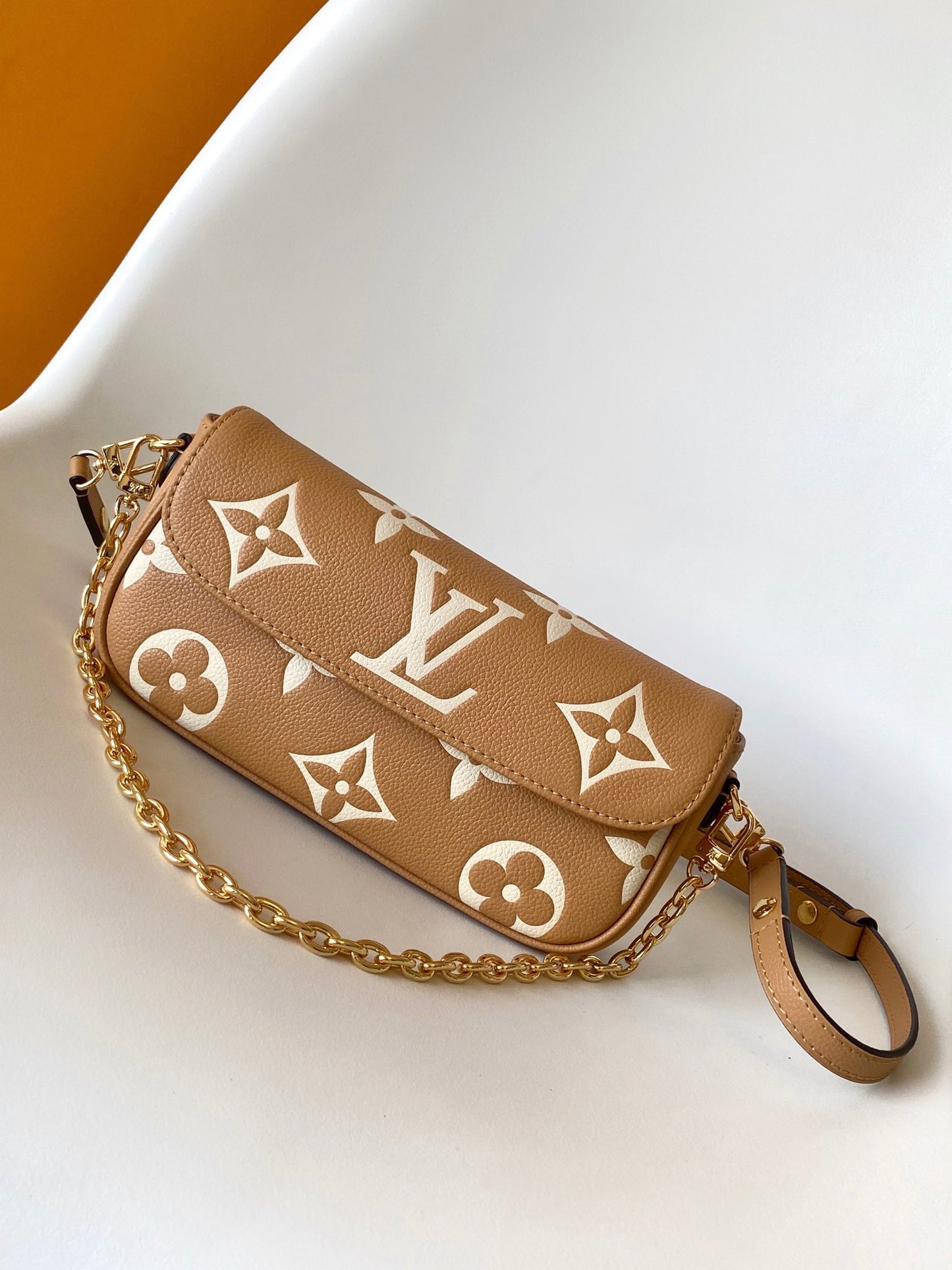 Louis Vuitton Easy Pouch on Strap Monogram Empreinte Leather - Beige