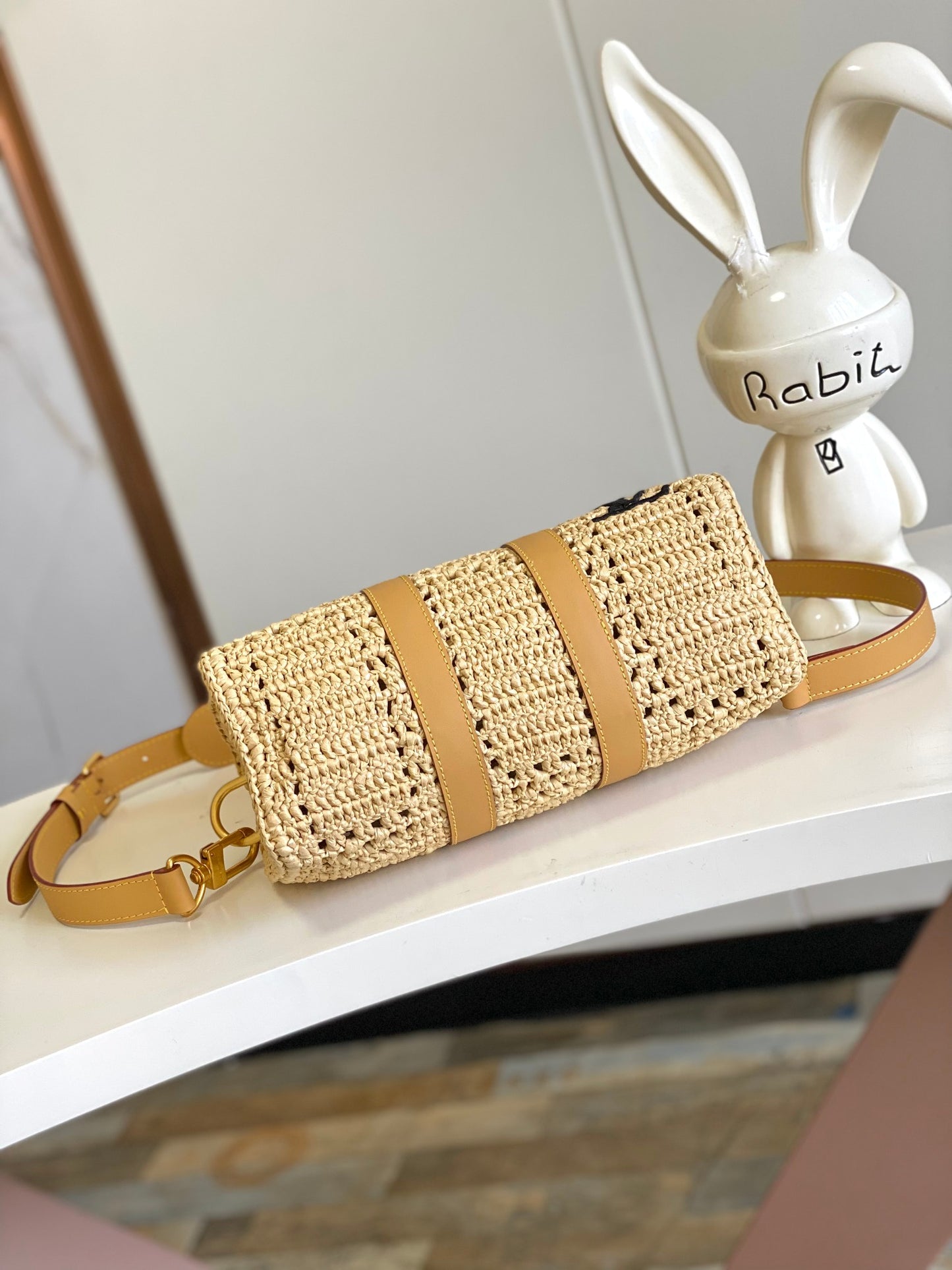 Louis Vuitton Keepall Bandoulière 25 Raffia Handbag - Natural/Tan