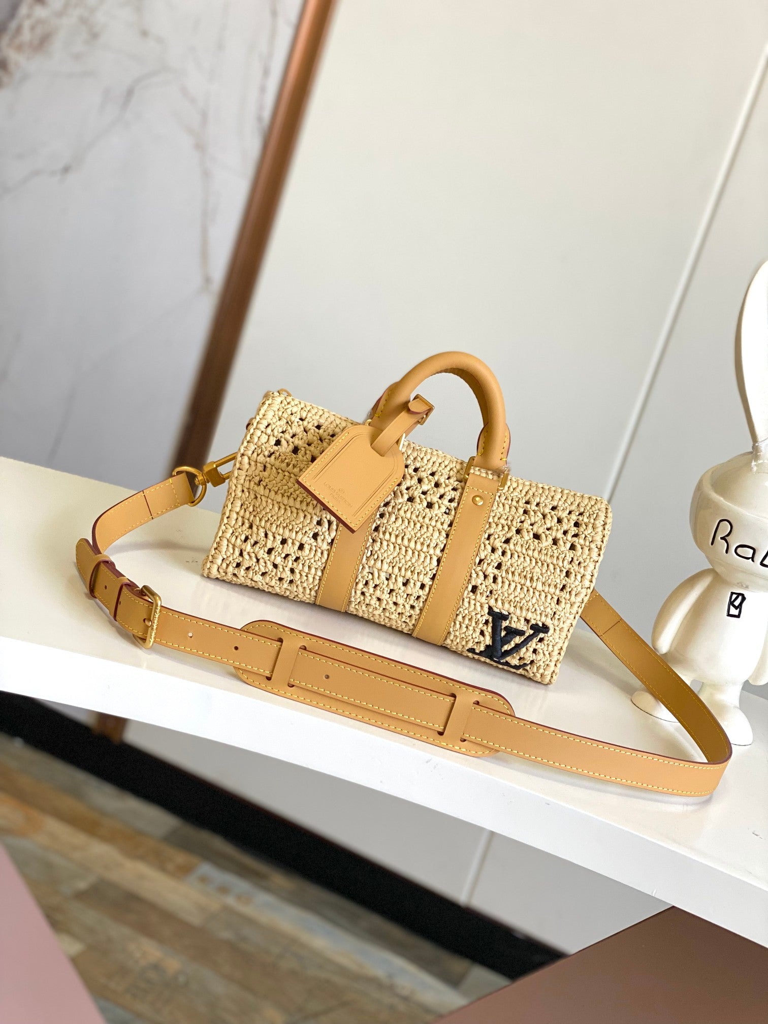 Louis Vuitton Keepall Bandoulière 25 Raffia Handbag - Natural/Tan