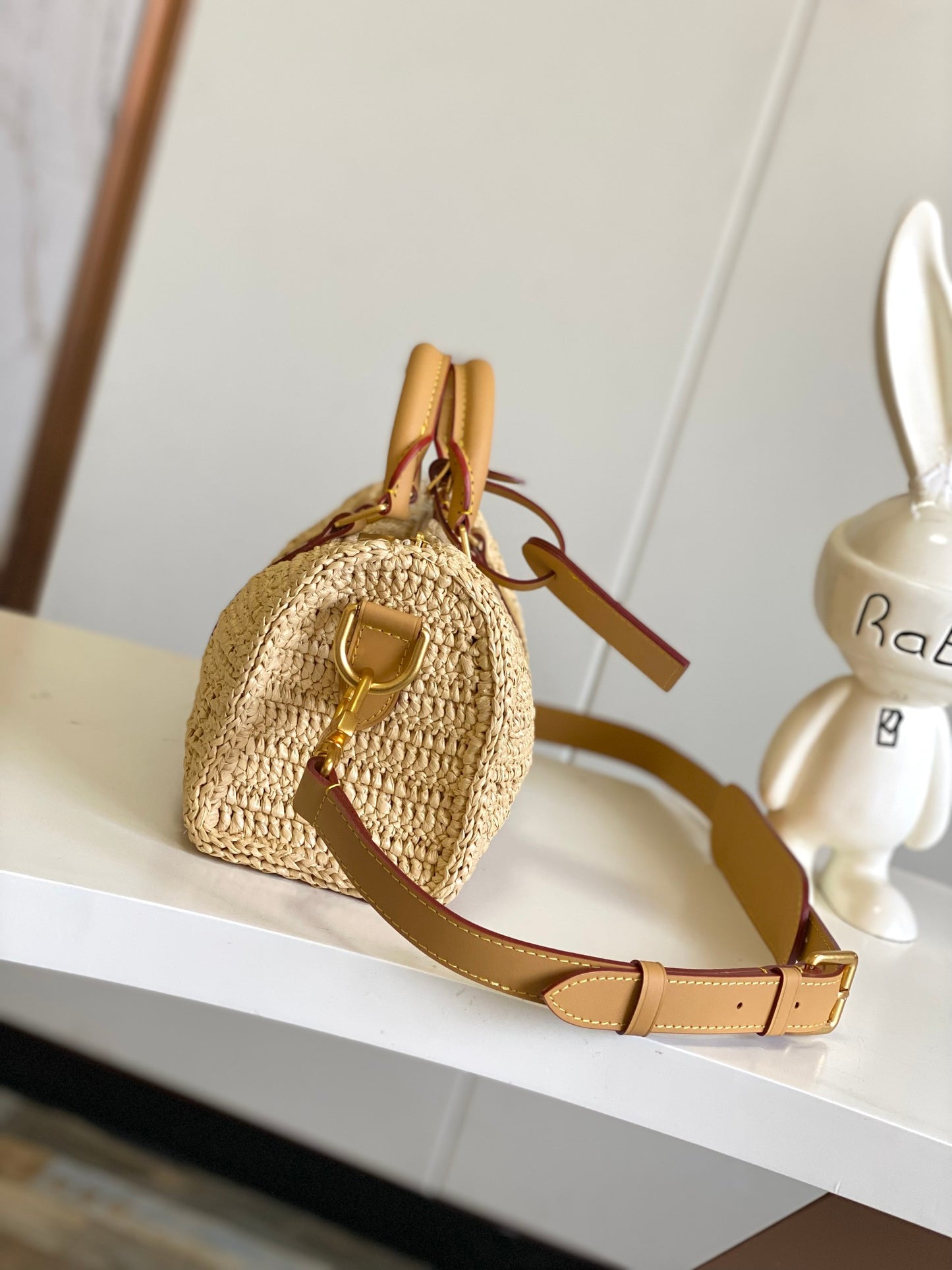 Louis Vuitton Keepall Bandoulière 25 Raffia Handbag - Natural/Tan