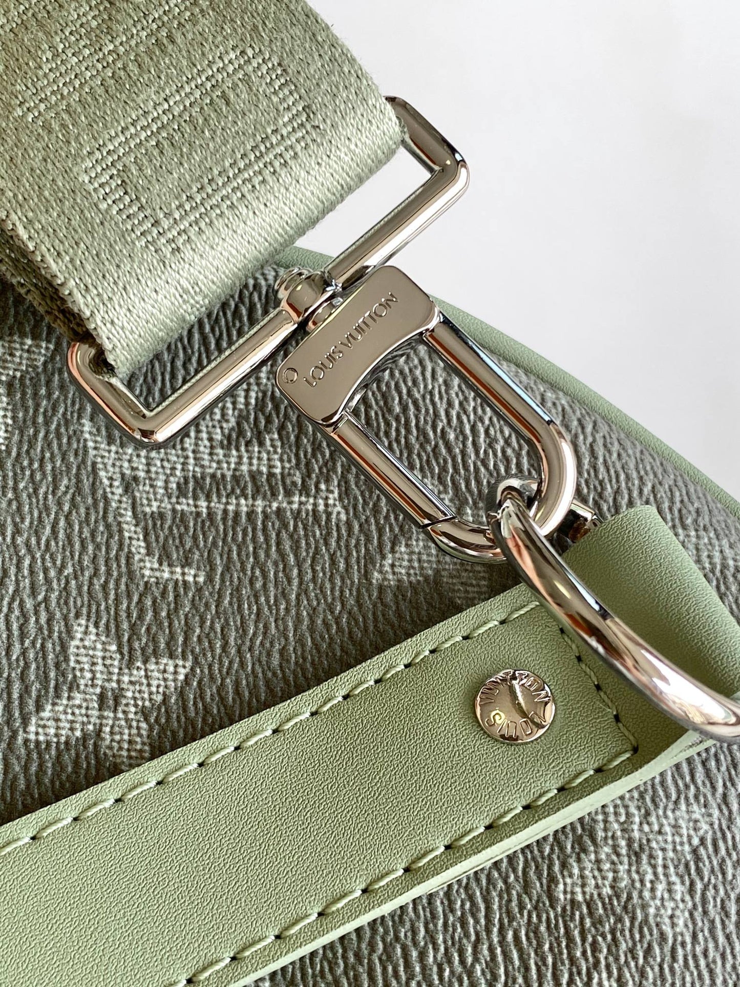 Louis Vuitton Keepall Bandoulière 50 Monogram Eclipse Gradient Green Grey Duffel Bag