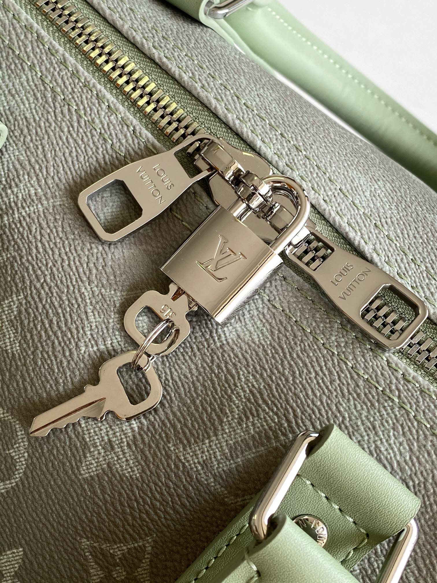 Louis Vuitton Keepall Bandoulière 50 Monogram Eclipse Gradient Green Grey Duffel Bag