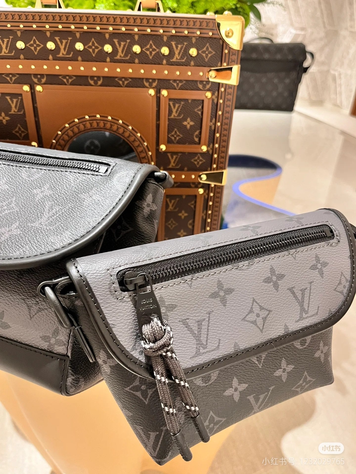 Louis Vuitton Duo Messenger Bag Monogram Eclipse Canvas Black