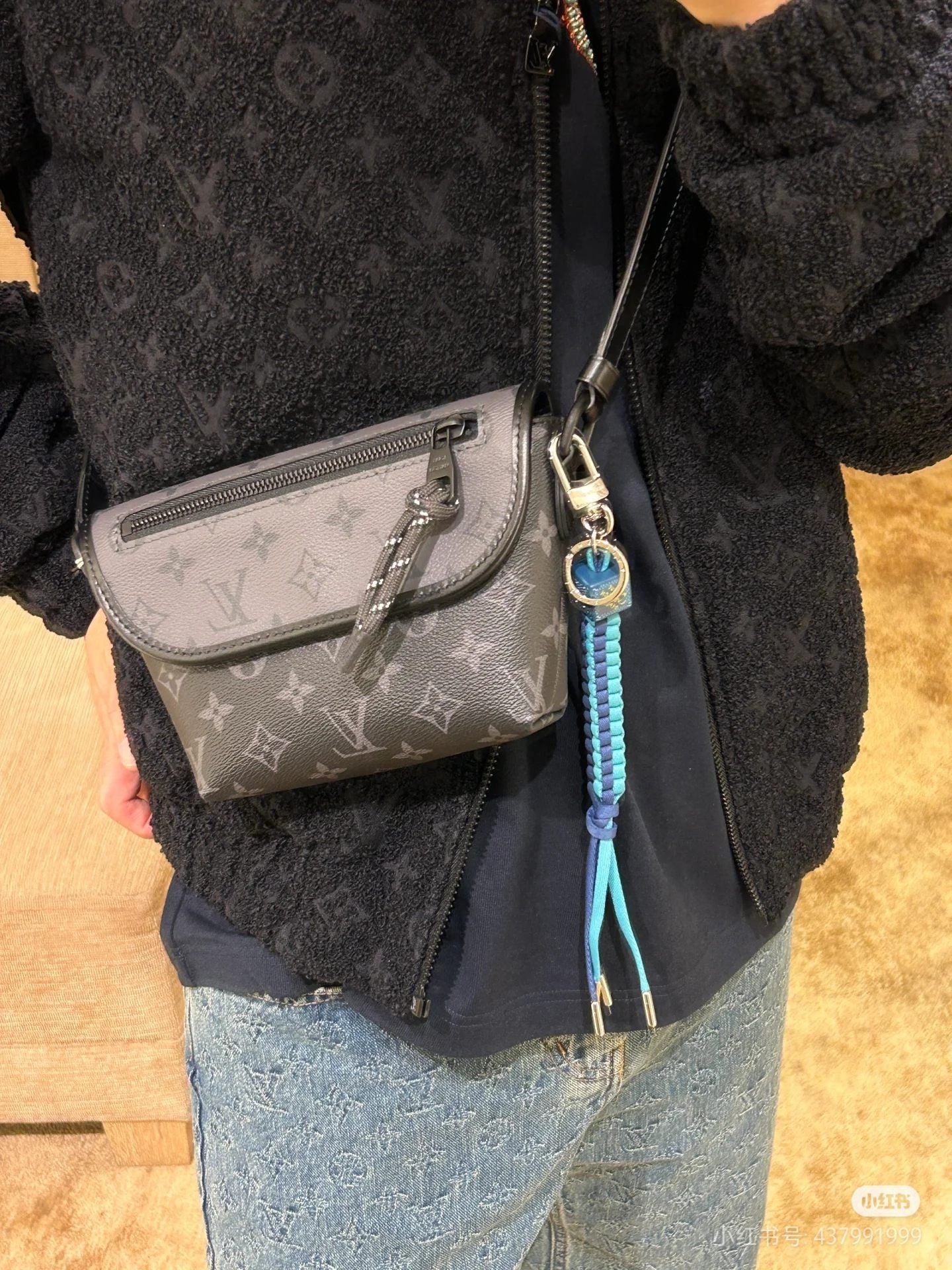 Louis Vuitton Duo Messenger Bag Monogram Eclipse Canvas Black