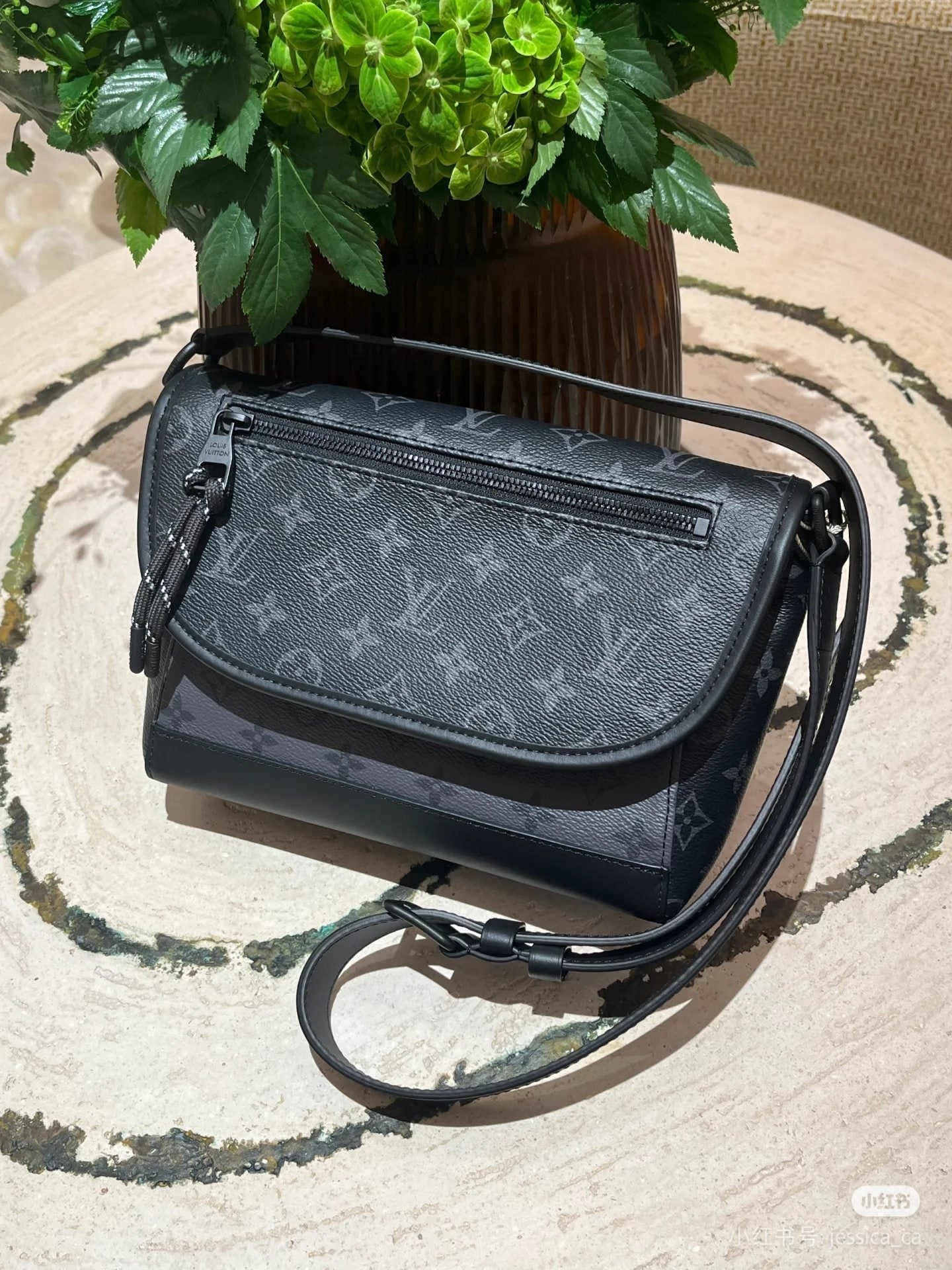 Louis Vuitton Outdoor Messenger Bag Monogram Eclipse Canvas Black/Grey