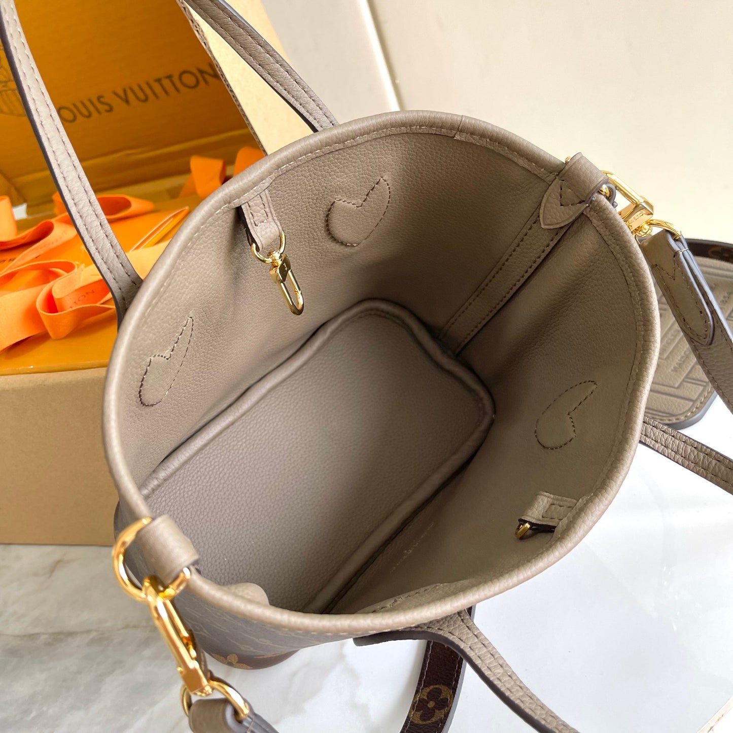 Louis Vuitton Petit Palais Handbag - Tourterelle Monogram Empreinte Leather