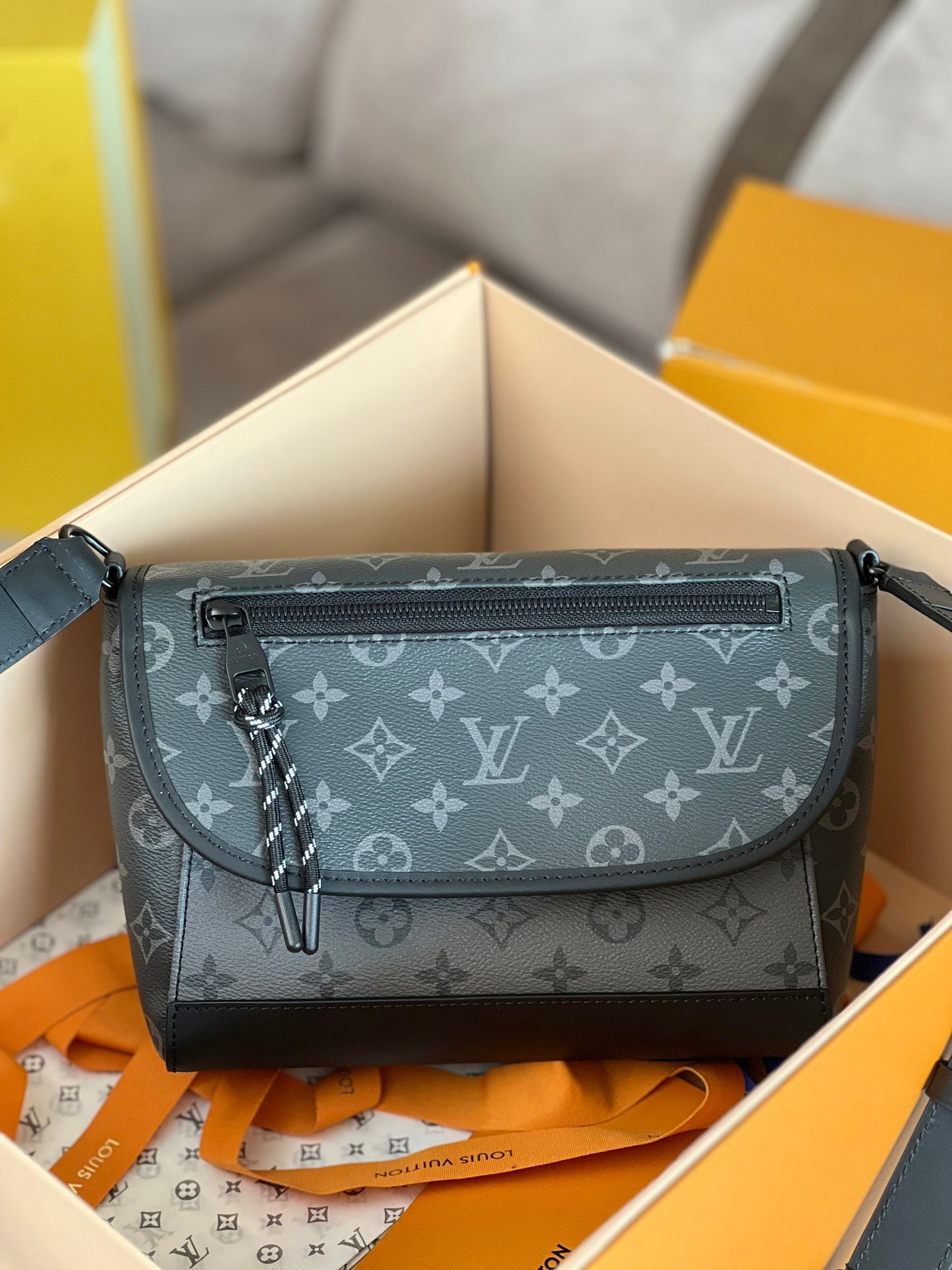 Louis Vuitton Outdoor Messenger Bag Monogram Eclipse Canvas Black
