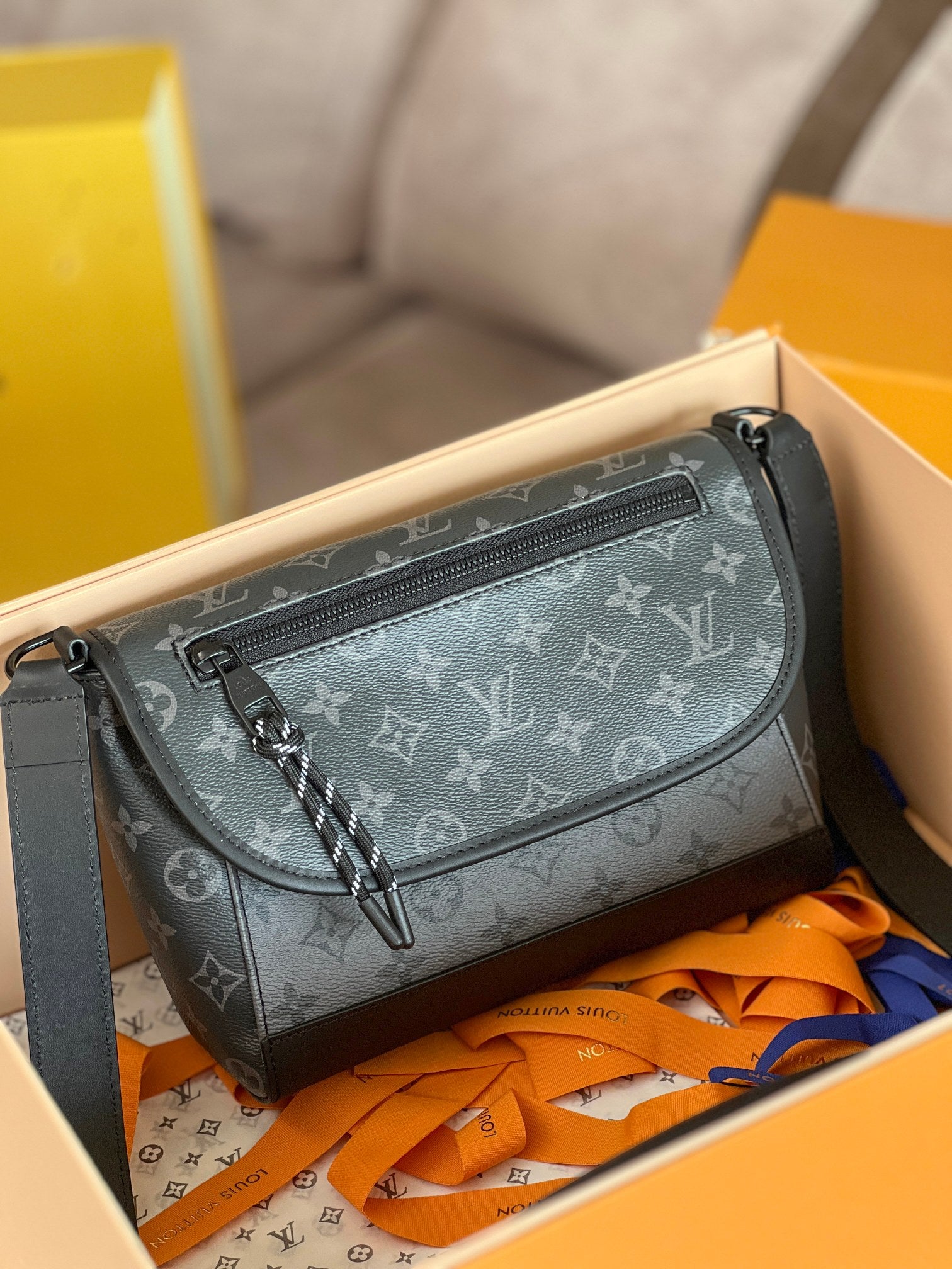 Louis Vuitton Outdoor Messenger Bag Monogram Eclipse Canvas Black