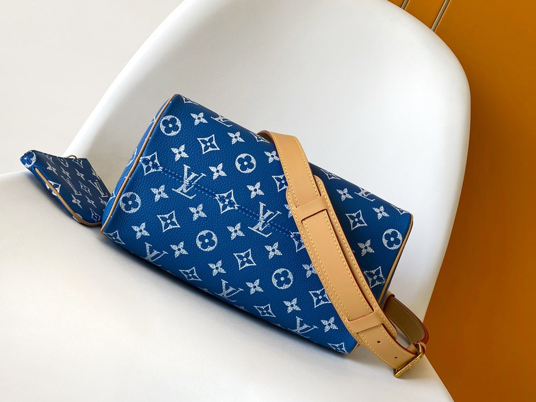 Louis Vuitton Speedy P9 Bandoulière 25 Royal Blue Monogram Leather Bag
